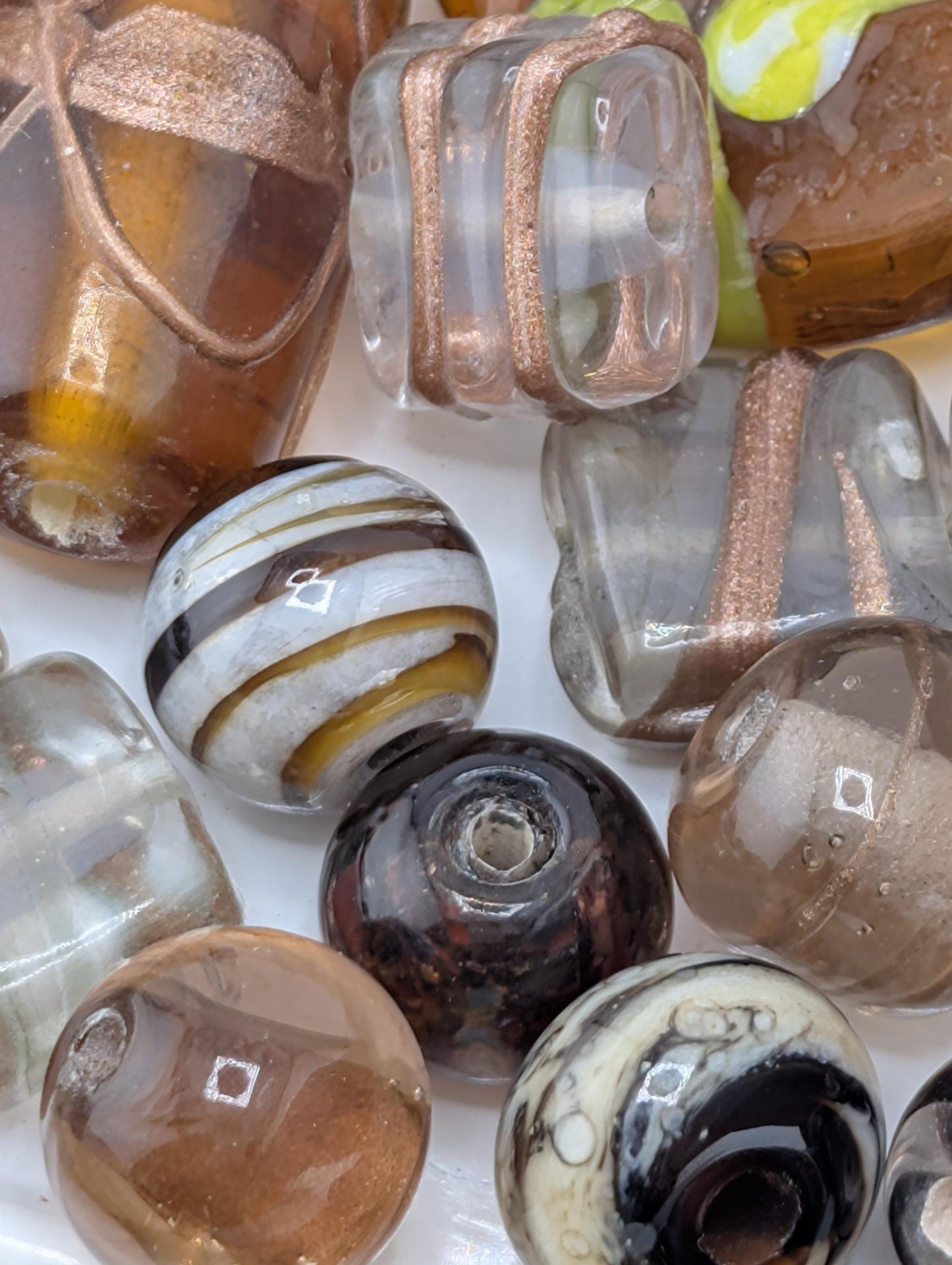 Learise Lampwork Glass Beads: Topaz & Brown Jewelry Making Mix (6 oz)