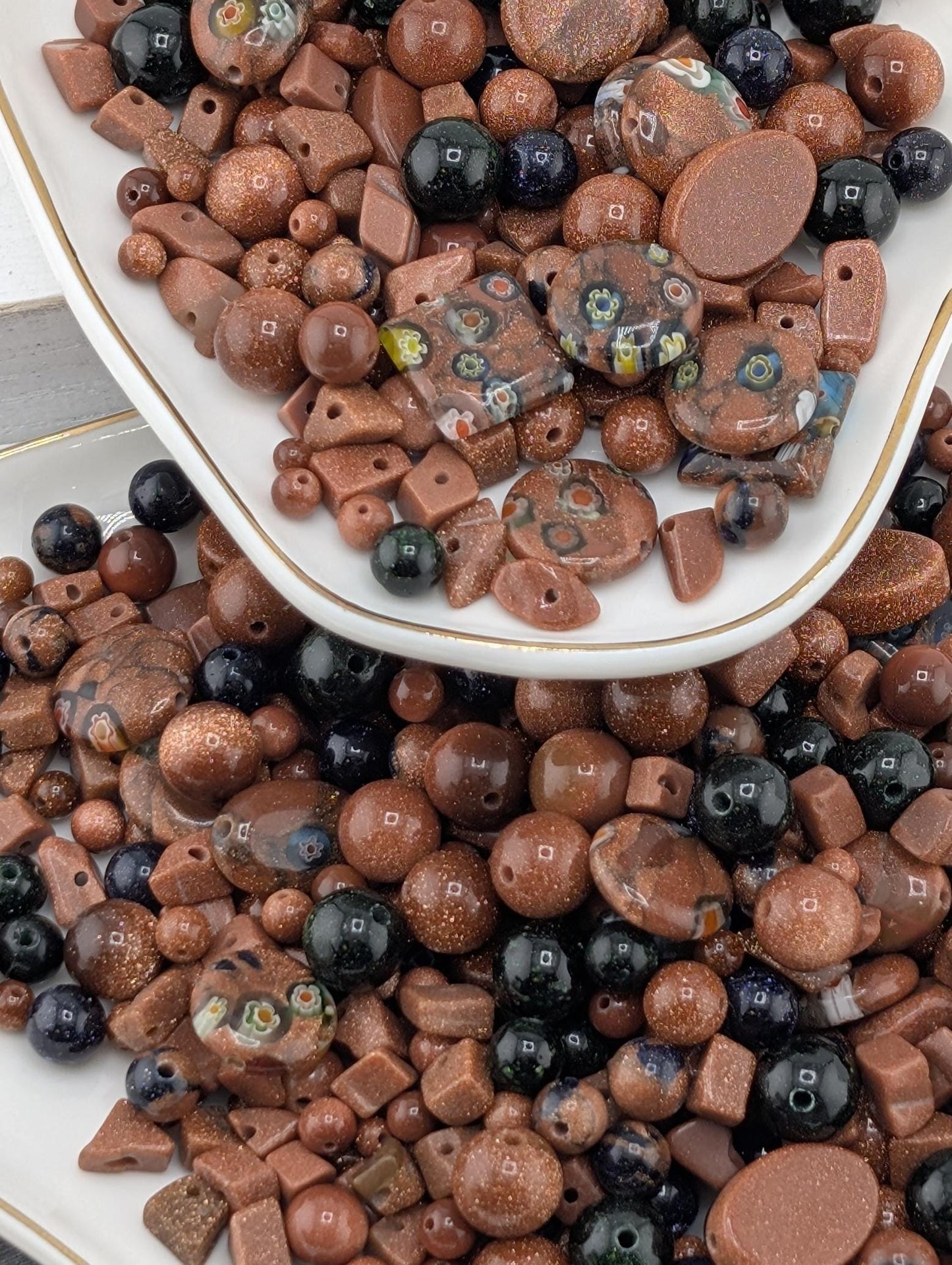 Sandstone Natural Gemstone Bead Soup Mix: Unique Jewelry Crafting Lot
