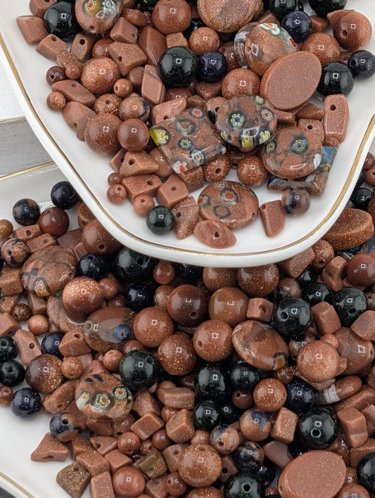 Sandstone Natural Gemstone Bead Soup Mix: Unique Jewelry Crafting Lot