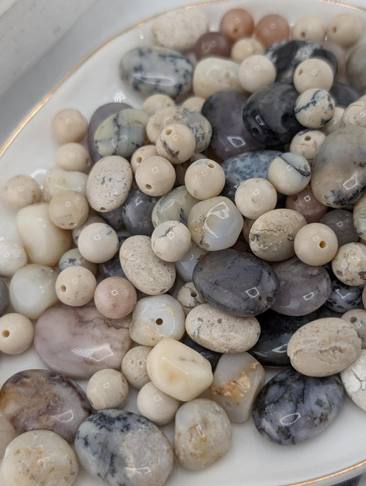 Natural Opal Gemstone Beads: Jewelry Making Supply Mix - 2 Ounces