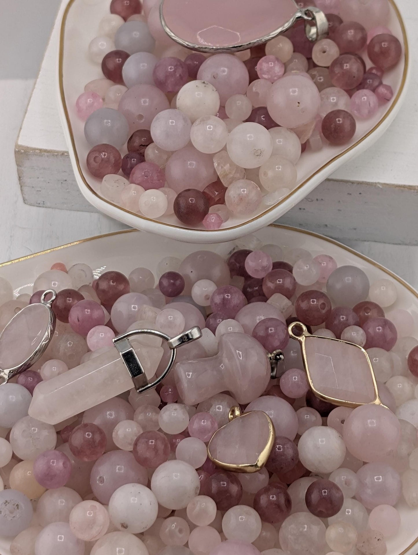 Rose Quartz Gemstone Mix: Natural Stone Beads for Jewelry Making (2oz pkg)