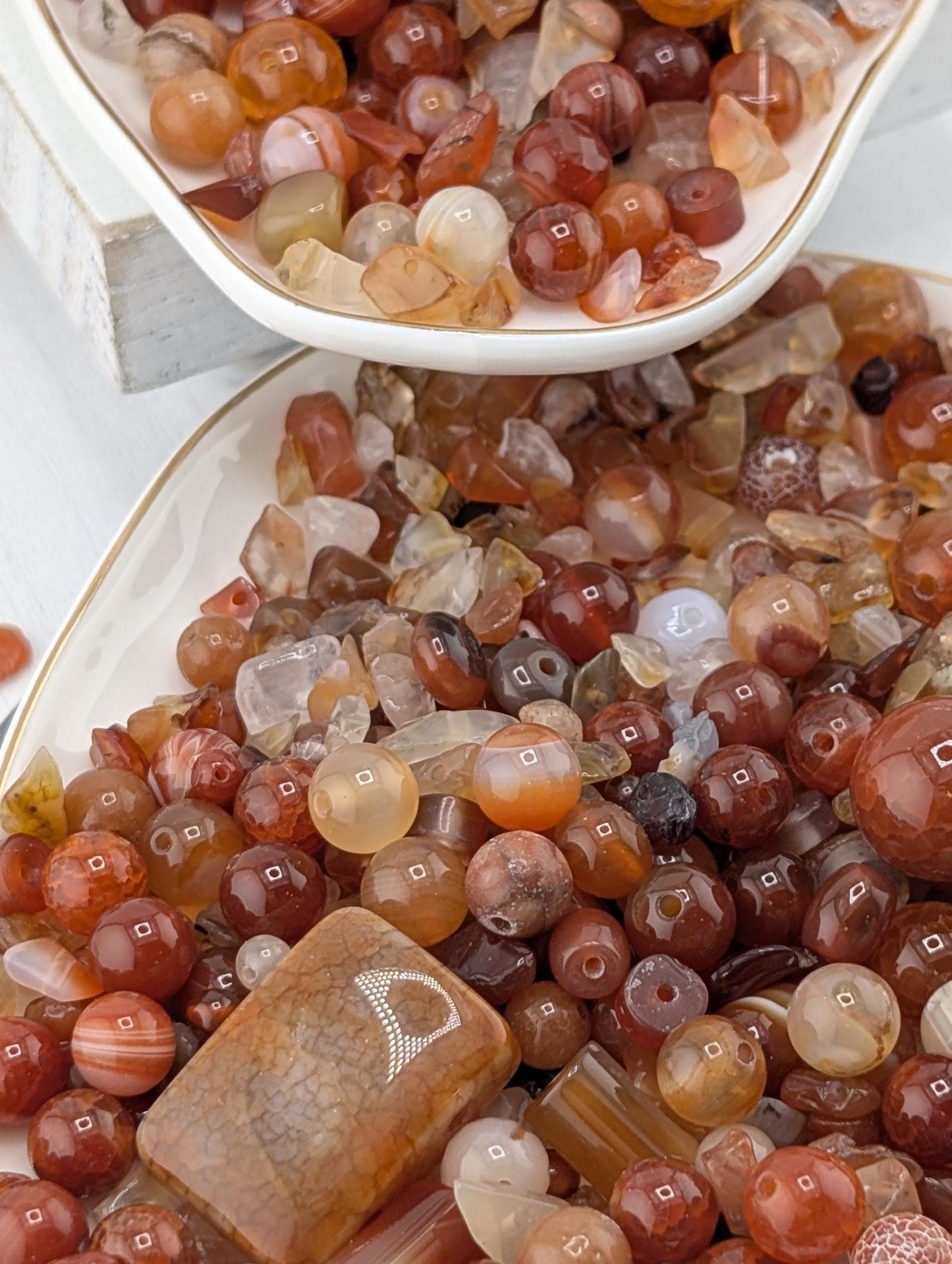 Carnelian Agate Natural Gemstone Bead Soup Mix: Jewelry Craft Supply, 2 oz