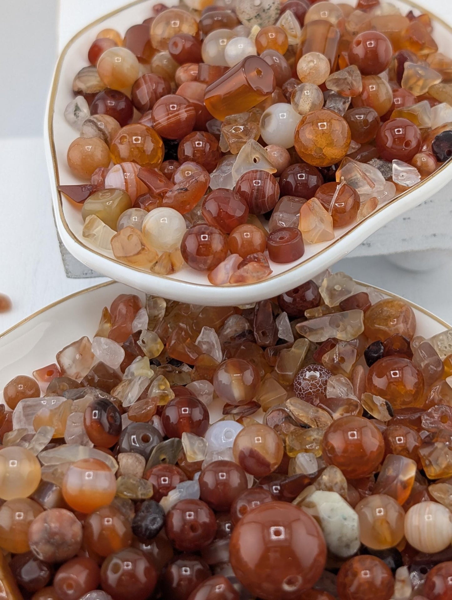 Carnelian Agate Natural Gemstone Bead Soup Mix: Jewelry Craft Supply, 2 oz