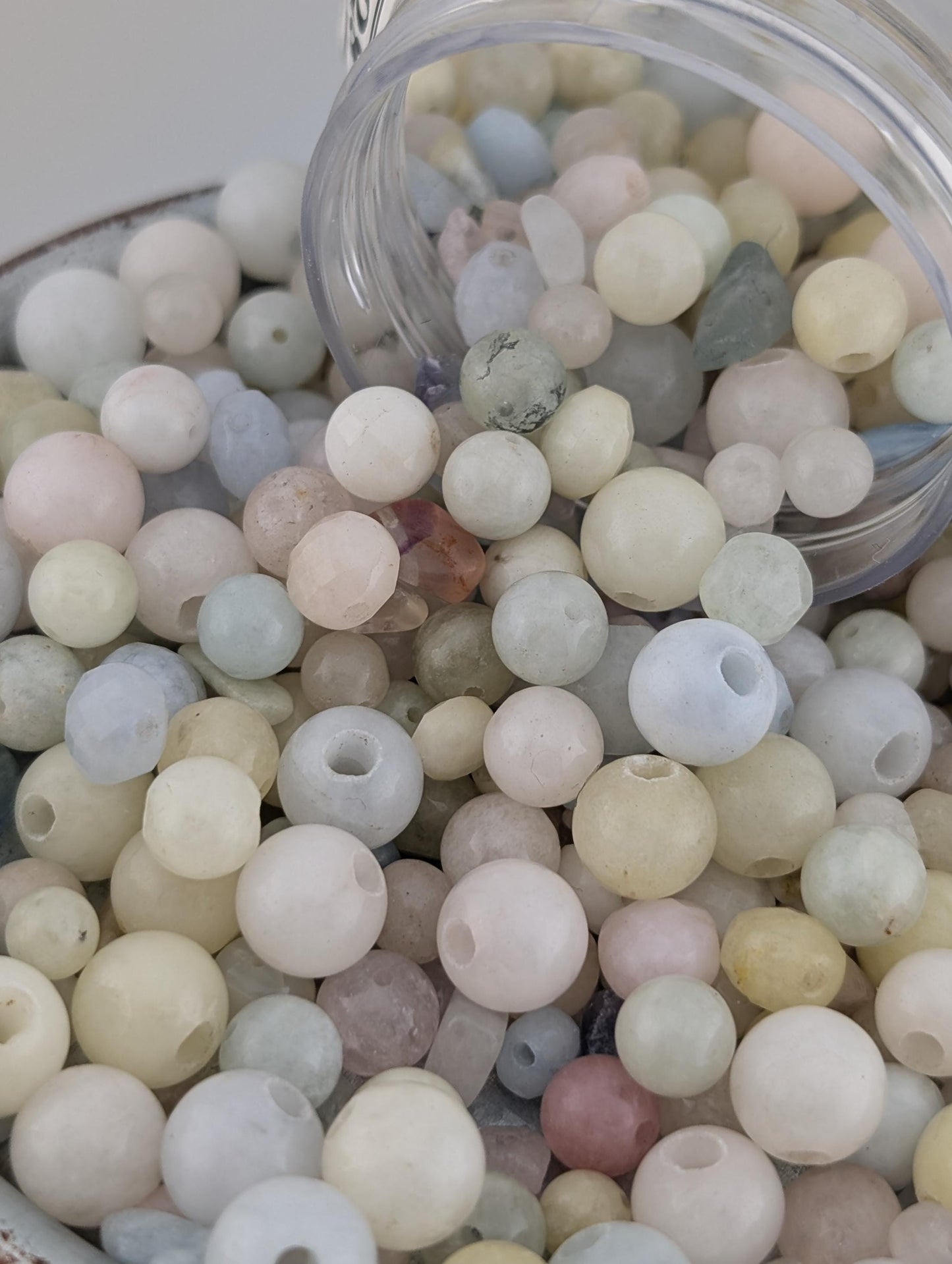 Morganite Chalcedony & Gemstone Beads: Natural Stone Jewelry Crafting - 2 oz Bulk Lot