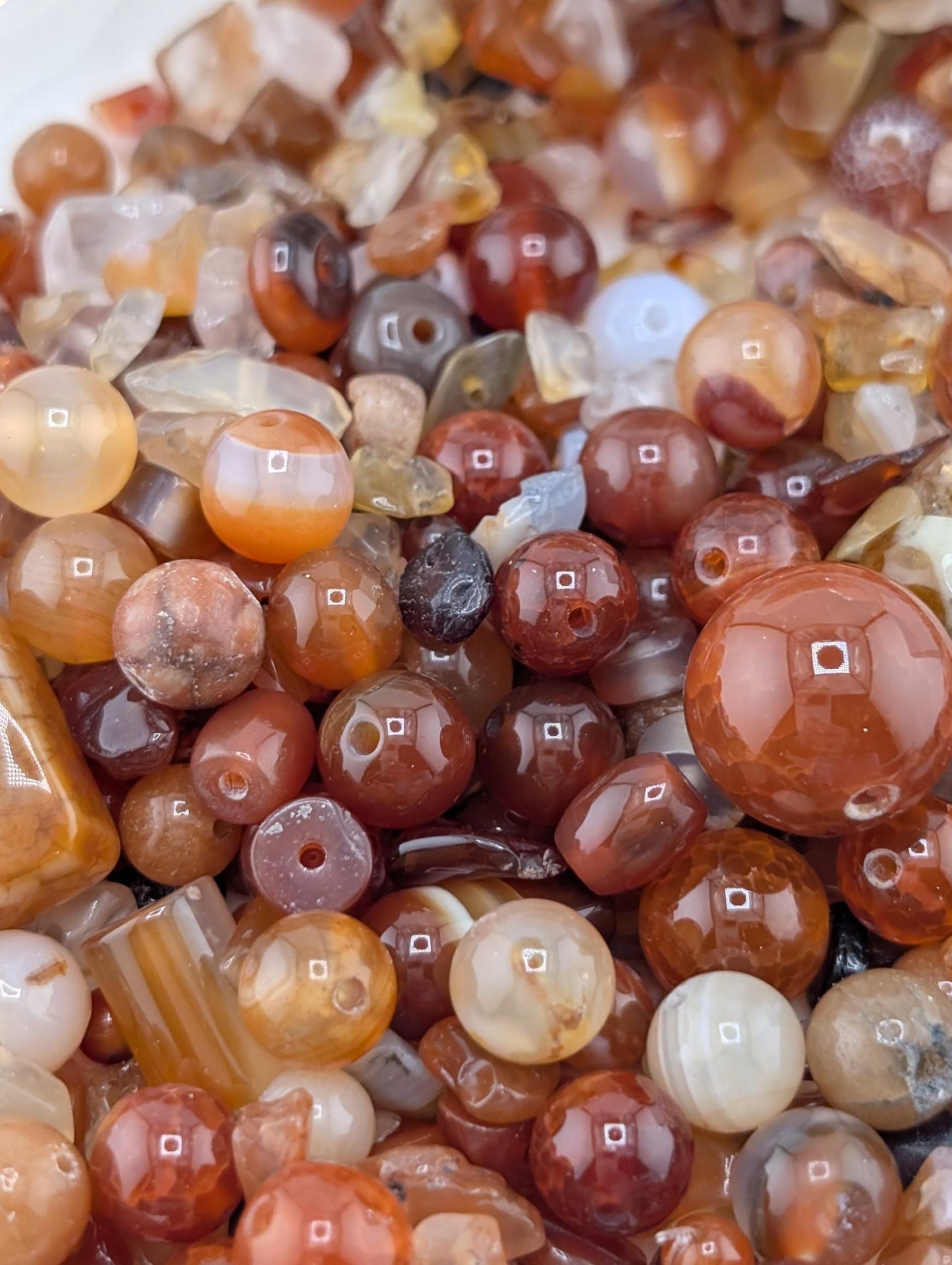 Carnelian Agate Natural Gemstone Bead Soup Mix: Jewelry Craft Supply, 2 oz