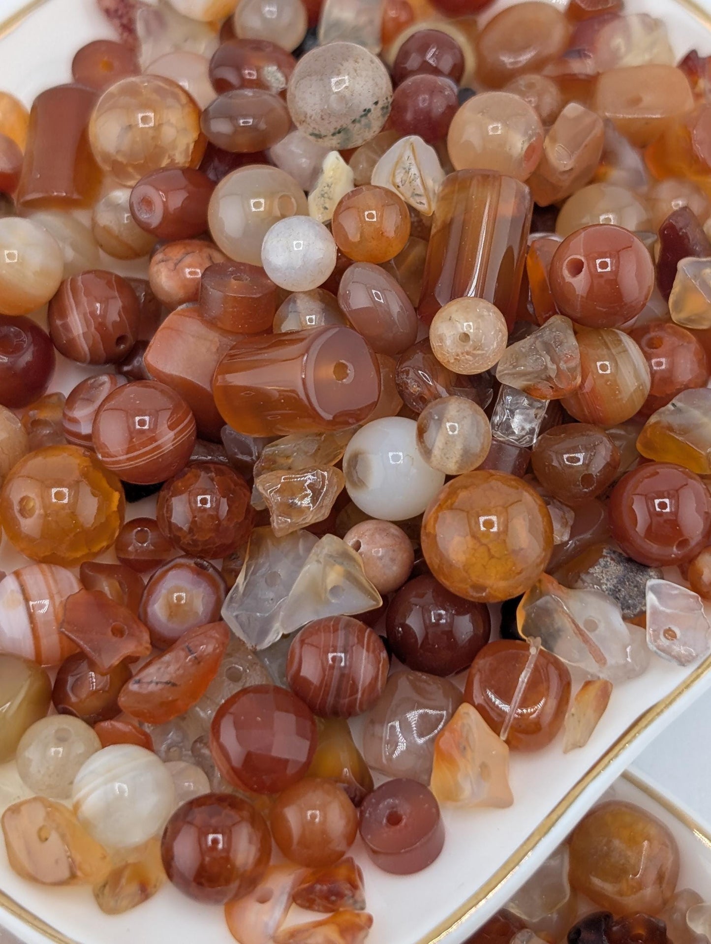 Carnelian Agate Natural Gemstone Bead Soup Mix: Jewelry Craft Supply, 2 oz