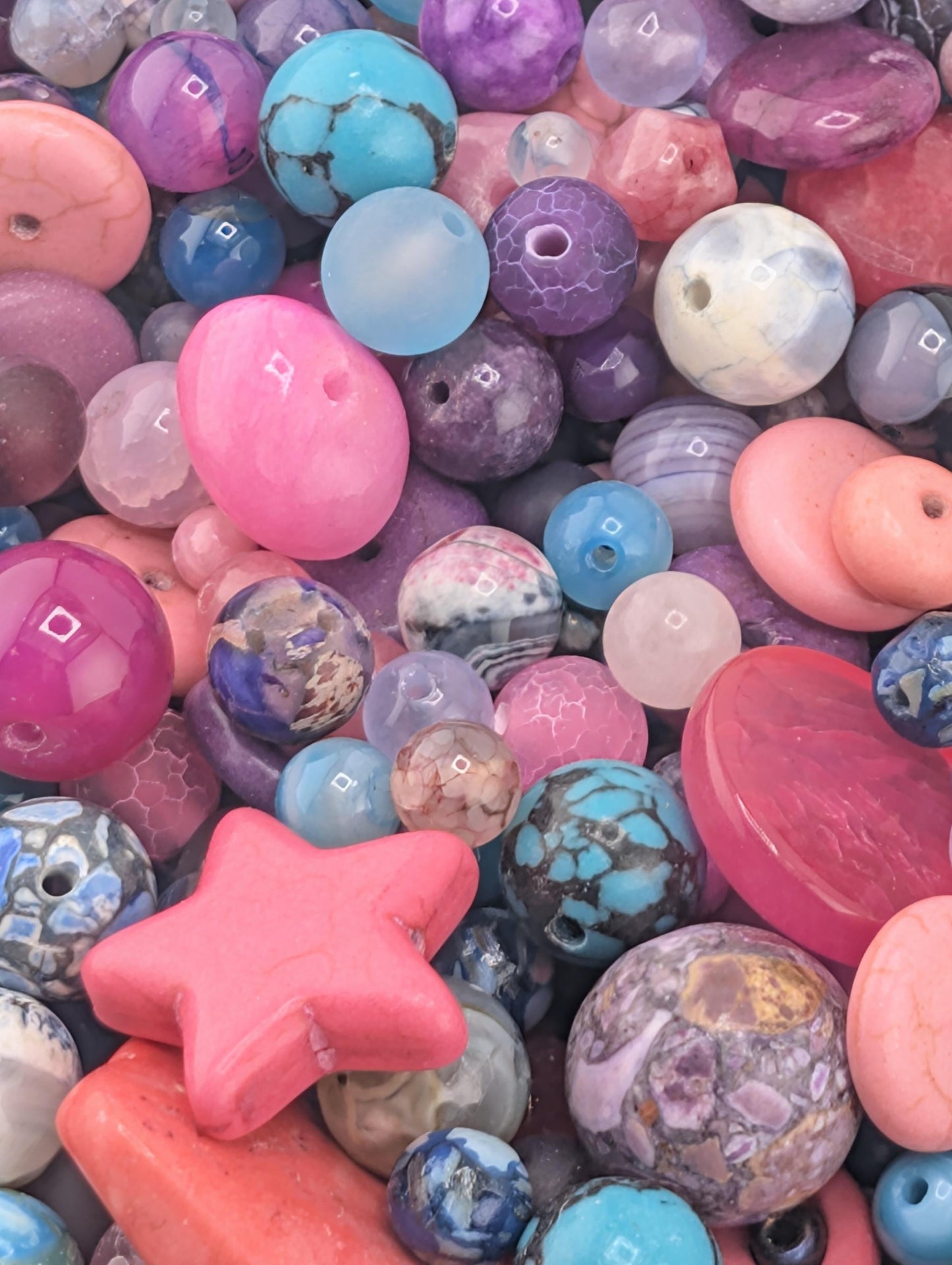Pink & Teal Agate Gemstone Beads: Colorful Jewelry Making Supplies