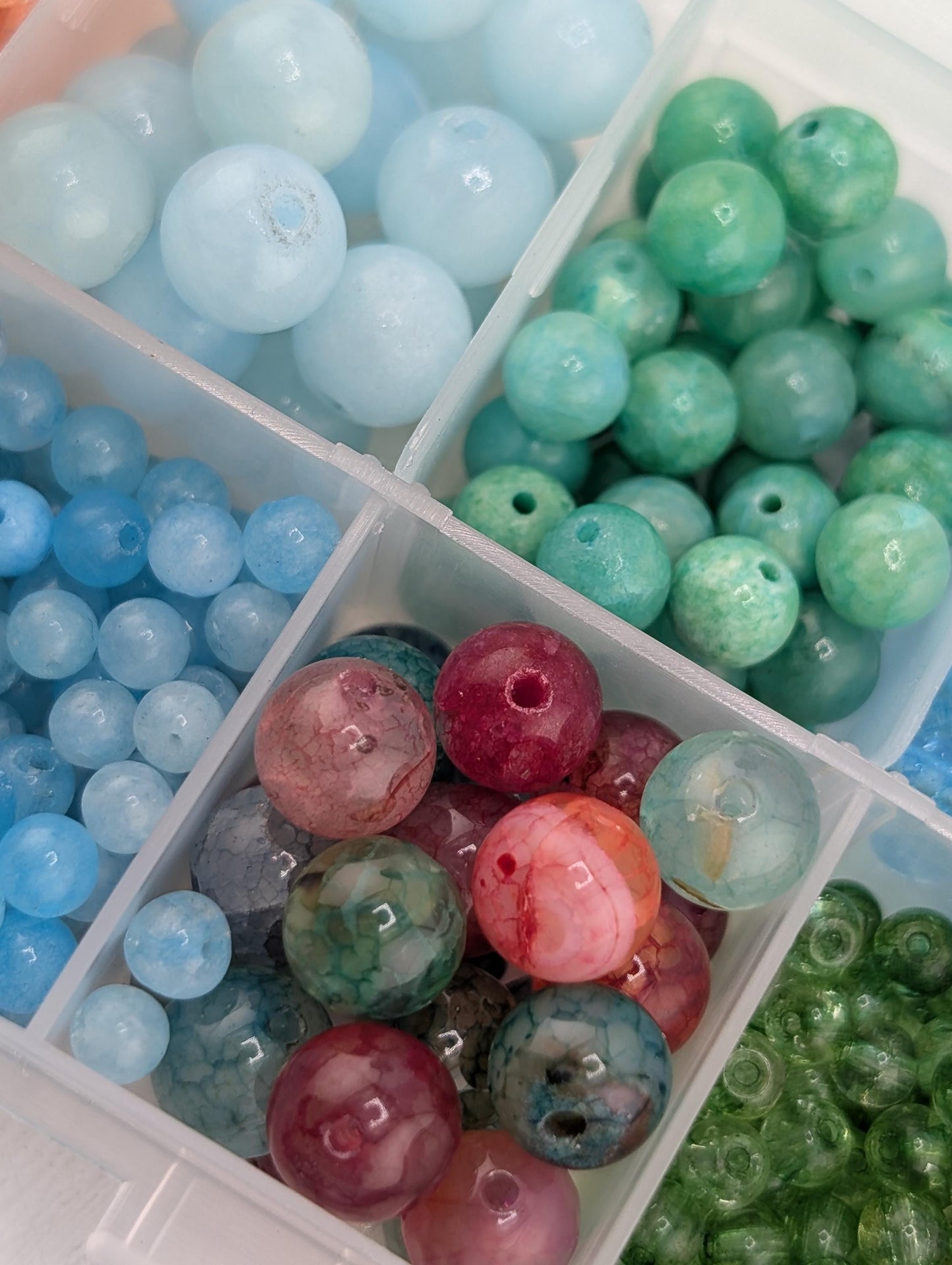 Green & Orange Quartzite Gemstone Bead Set