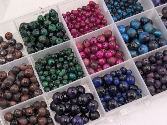 Assorted colors of tiger eye beads for Jewelry Making