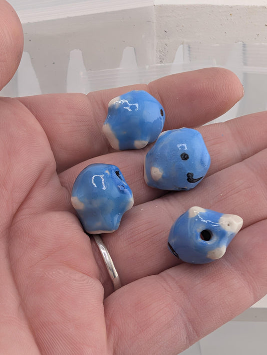 Blue Whale and Starfish Focal Beads: Ocean Jewelry Making (Set of 2)