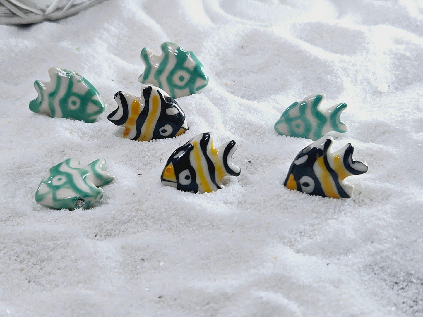 Glass Fish Beads: Colorful Ceramic Jewelry Making (Set of 4)