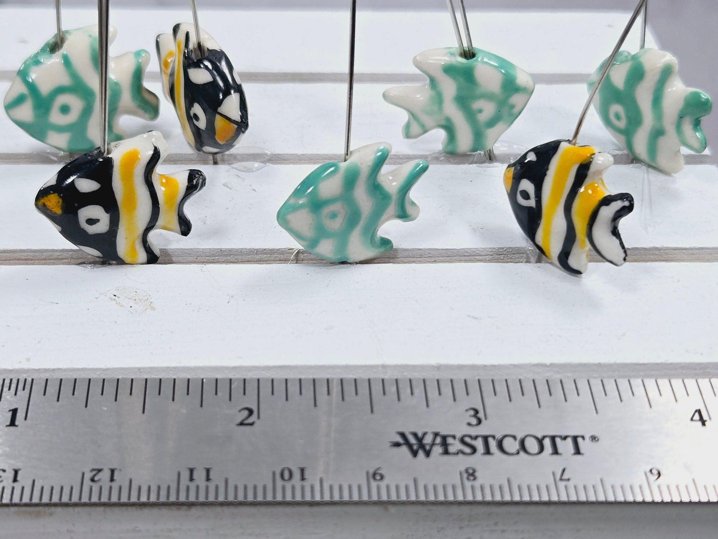Glass Fish Beads: Colorful Ceramic Jewelry Making (Set of 4)