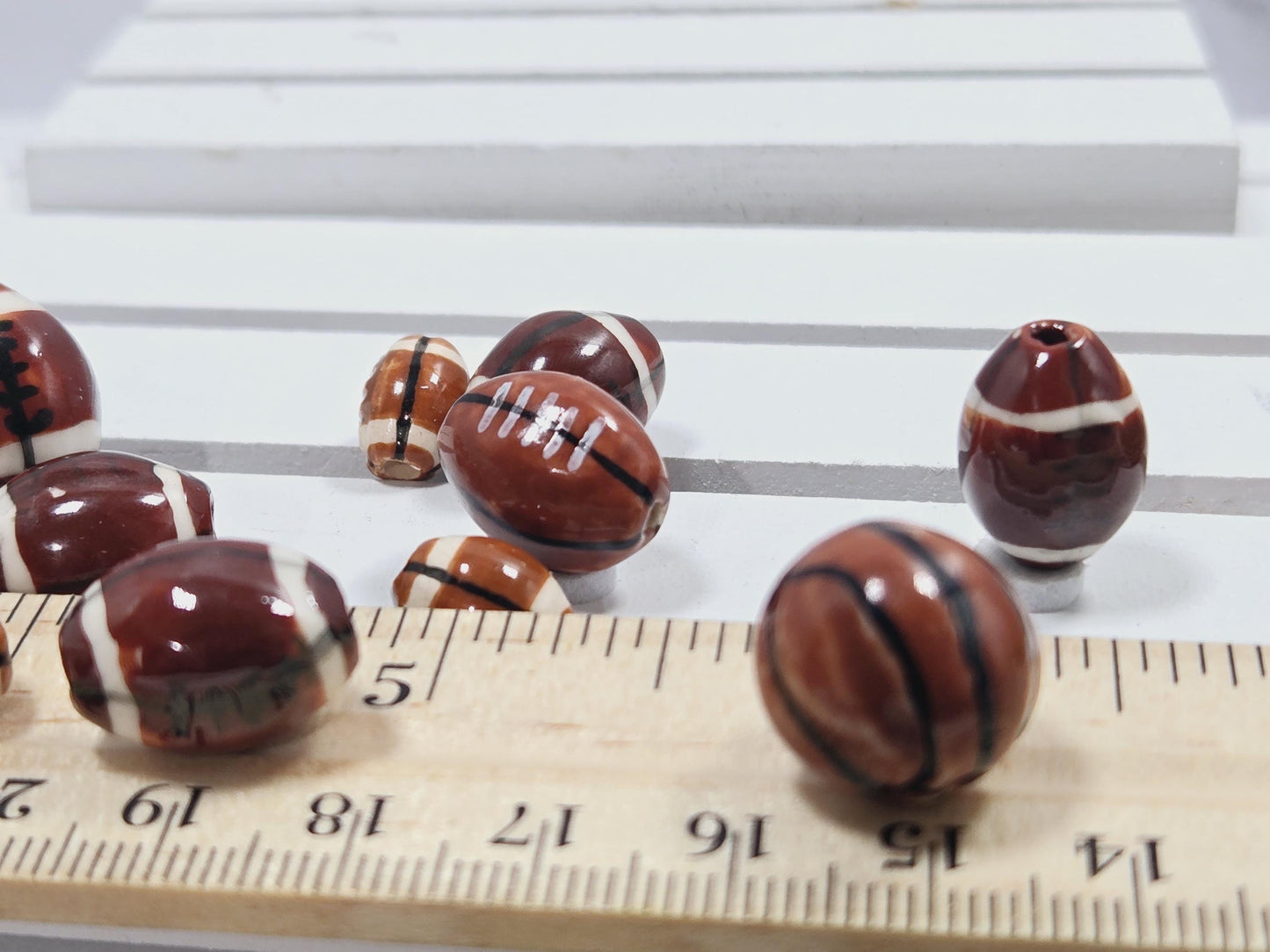 Ceramic Sports Themed Focal Beads: Jewelry Making Lot (30+ pcs