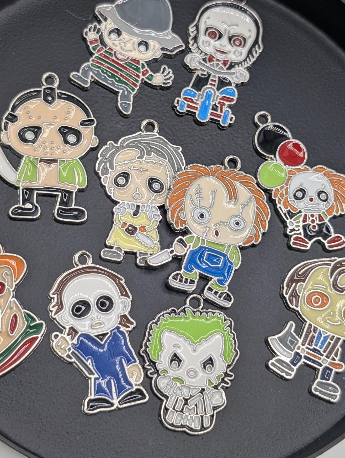 Set of 10 Halloween Themed Horror Cartoon Costumed Characters for Spooky Fun