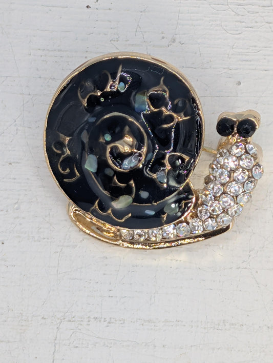 Golden Plate Snail  Brooch