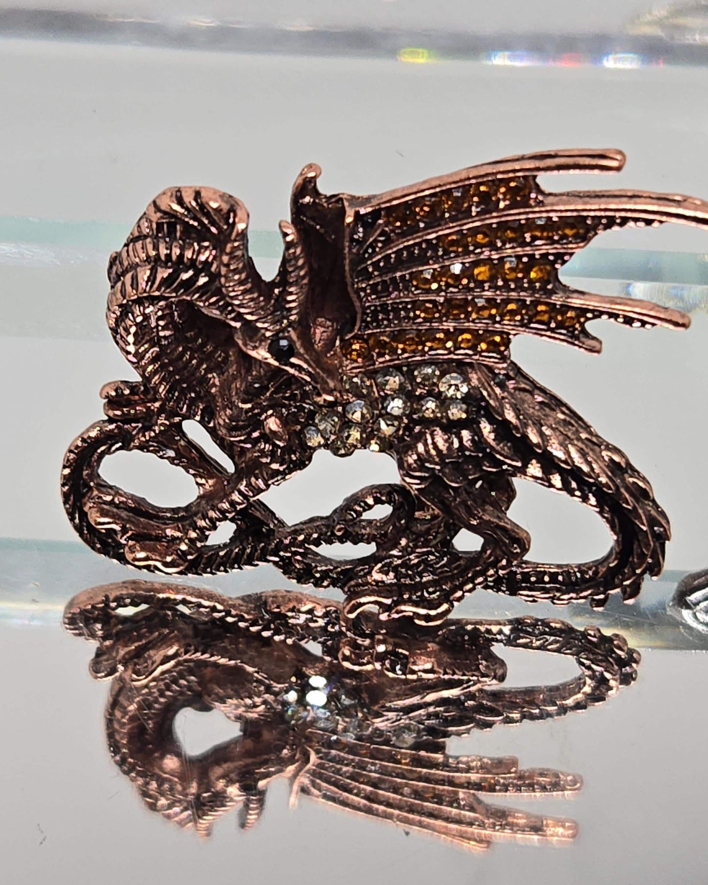 Golden Plate Dragon  Brooch
