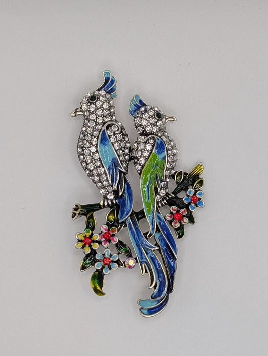 Silver Plated Cockatiel  Brooch