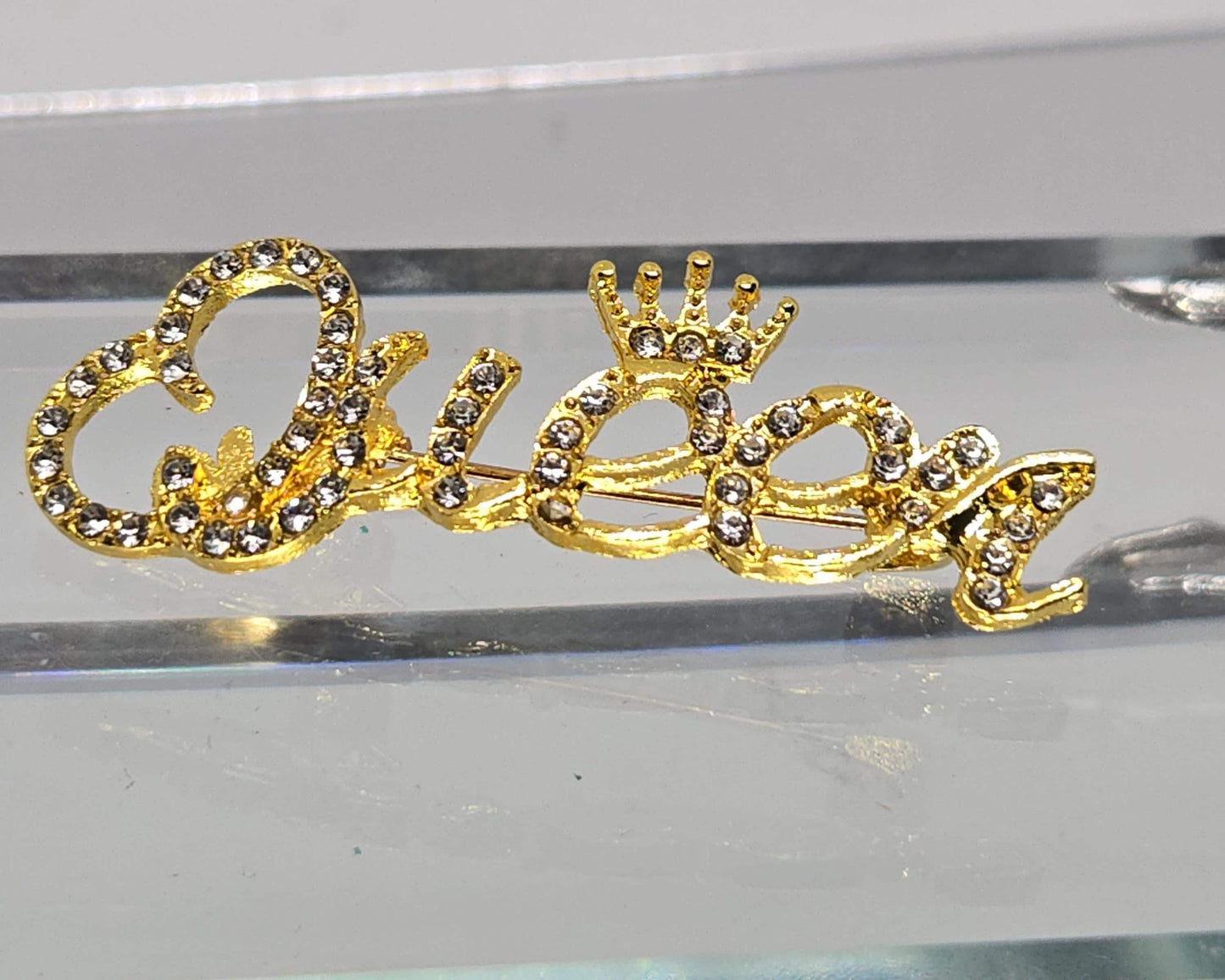 Golden Plate "Queen"  Brooch