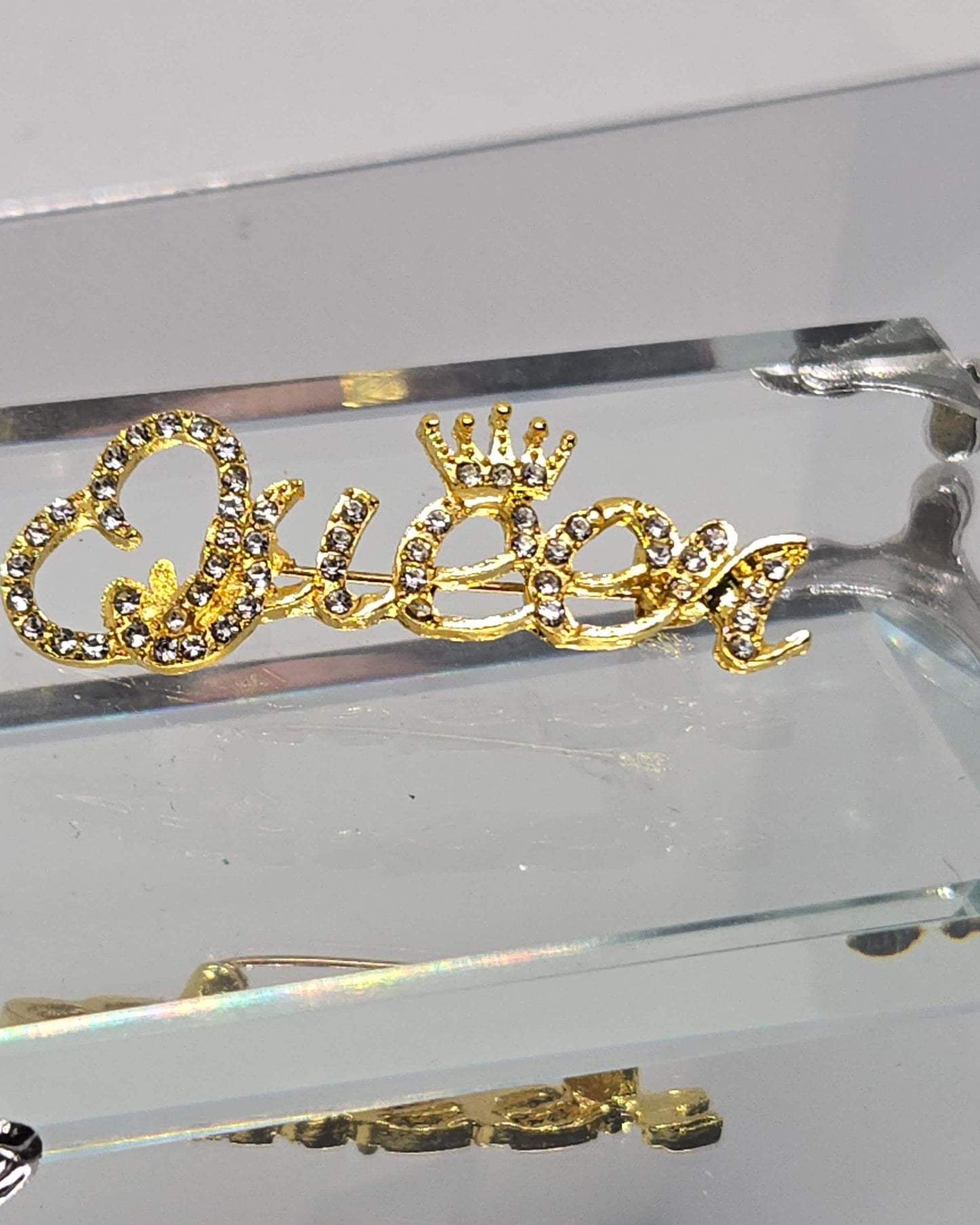 Golden Plate "Queen"  Brooch