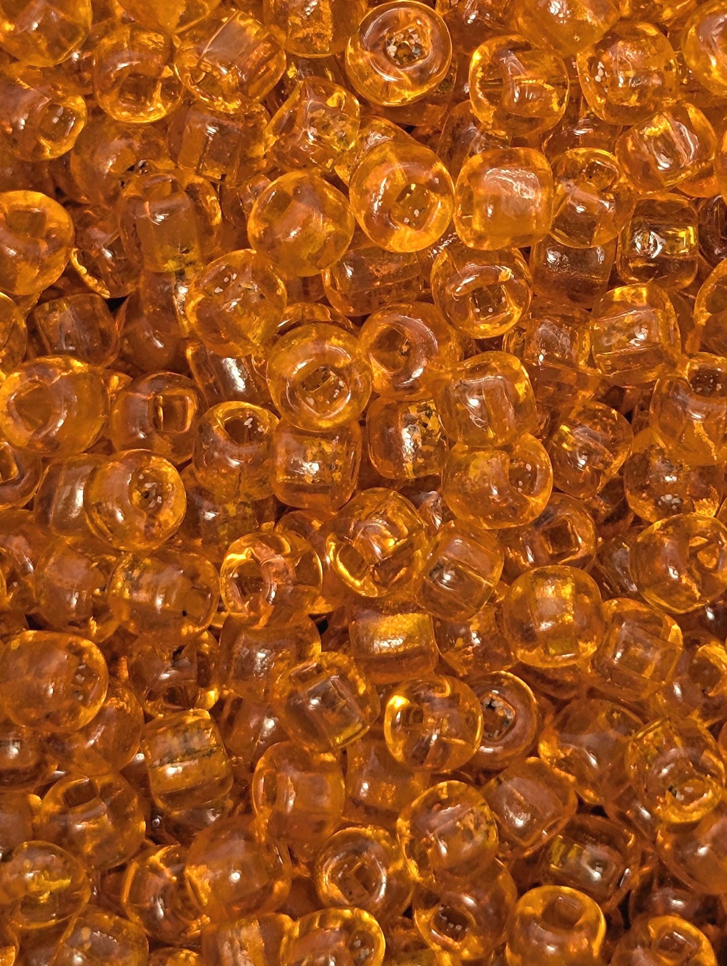 Vintage Venetian Transparent Orange Beads: 6/0 Square Hole 15g pkg