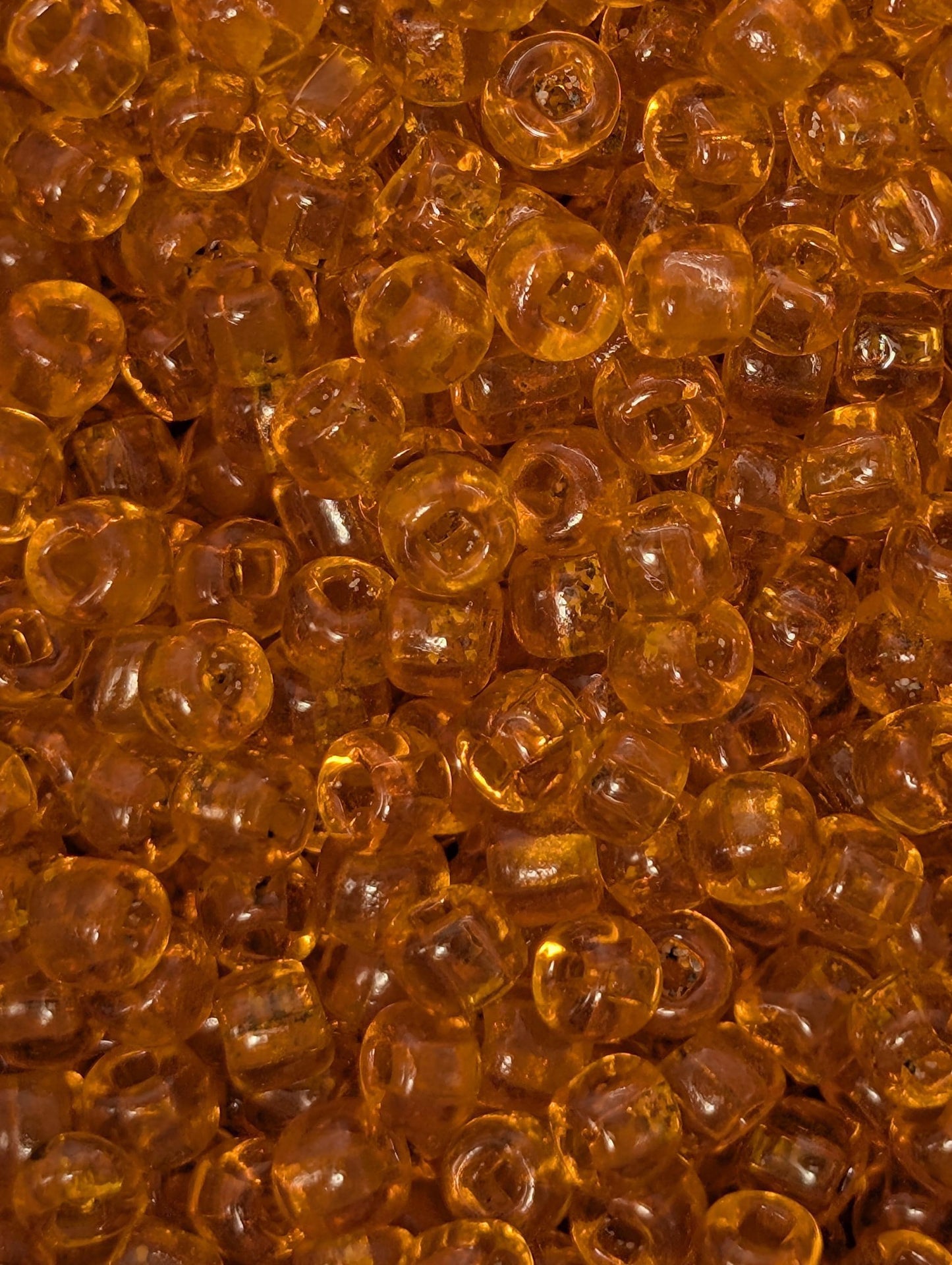Vintage Venetian Transparent Orange Beads: 6/0 Square Hole 15g pkg