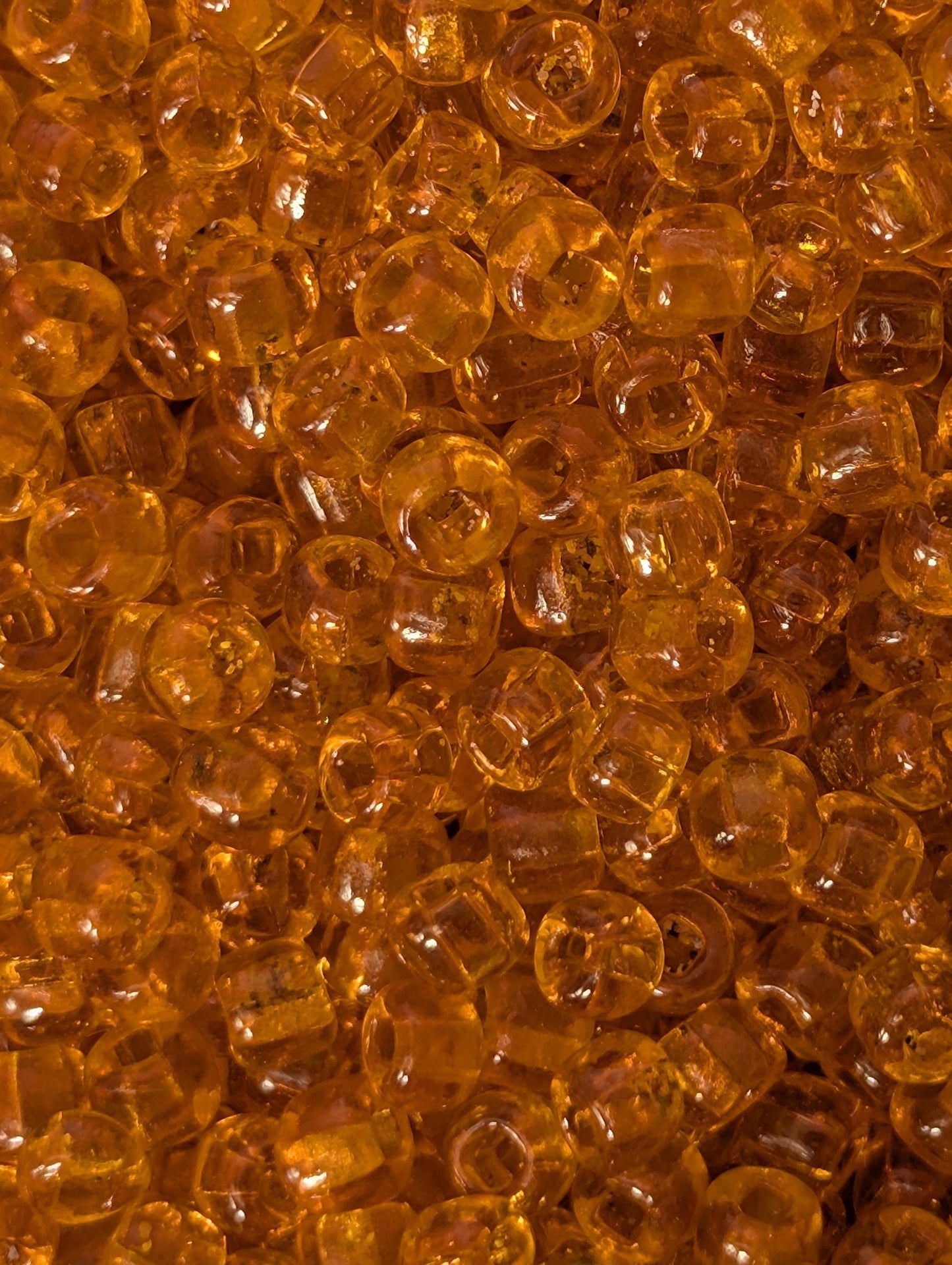 Vintage Venetian Transparent Orange Beads: 6/0 Square Hole 15g pkg