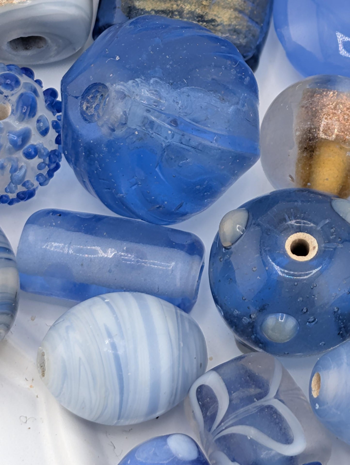 Learise Lampwork Glass Beads: Baby Blue Jewelry Making Mix (6 oz)