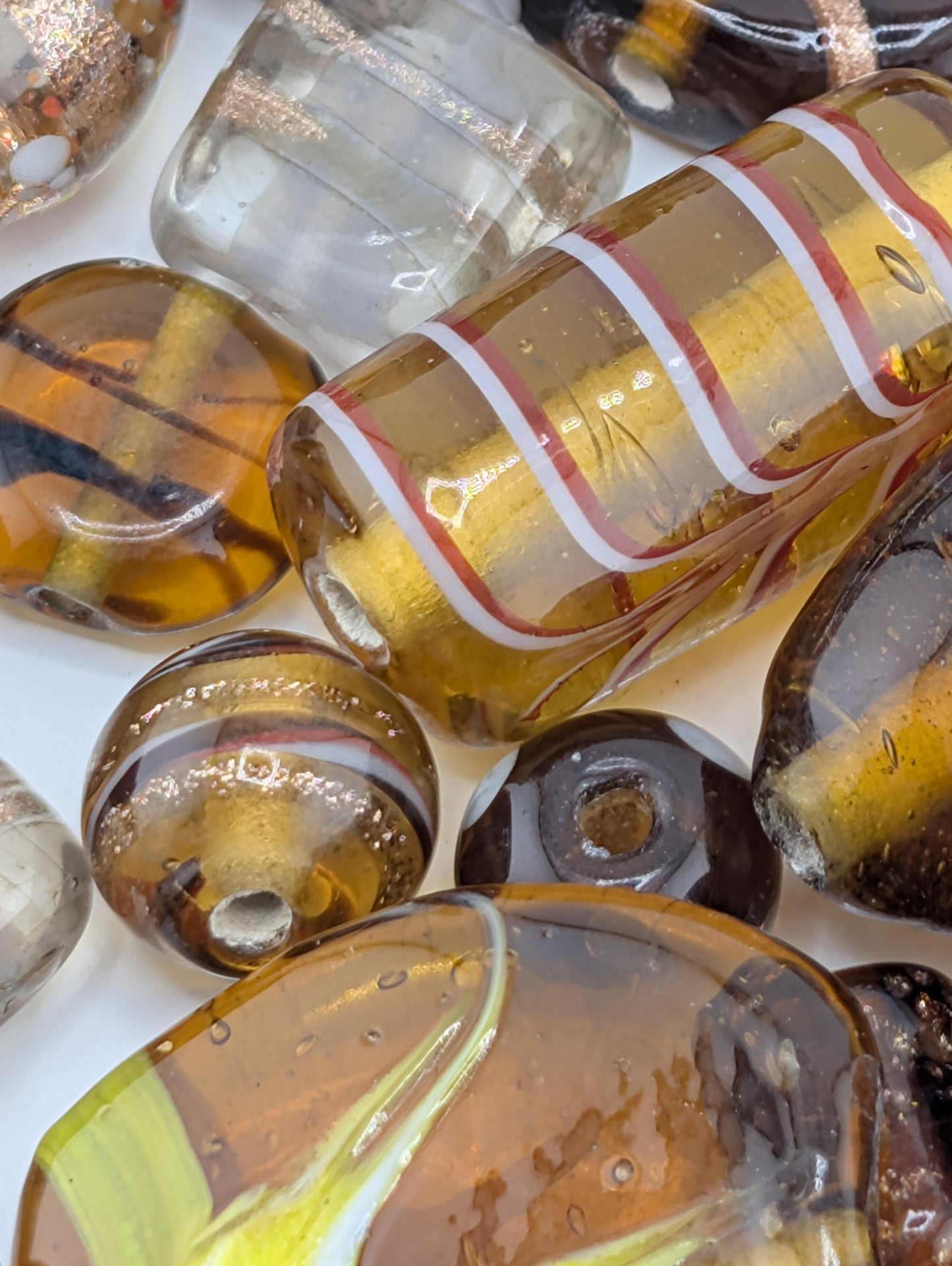 Learise Lampwork Glass Beads: Topaz & Brown Jewelry Making Mix (6 oz)