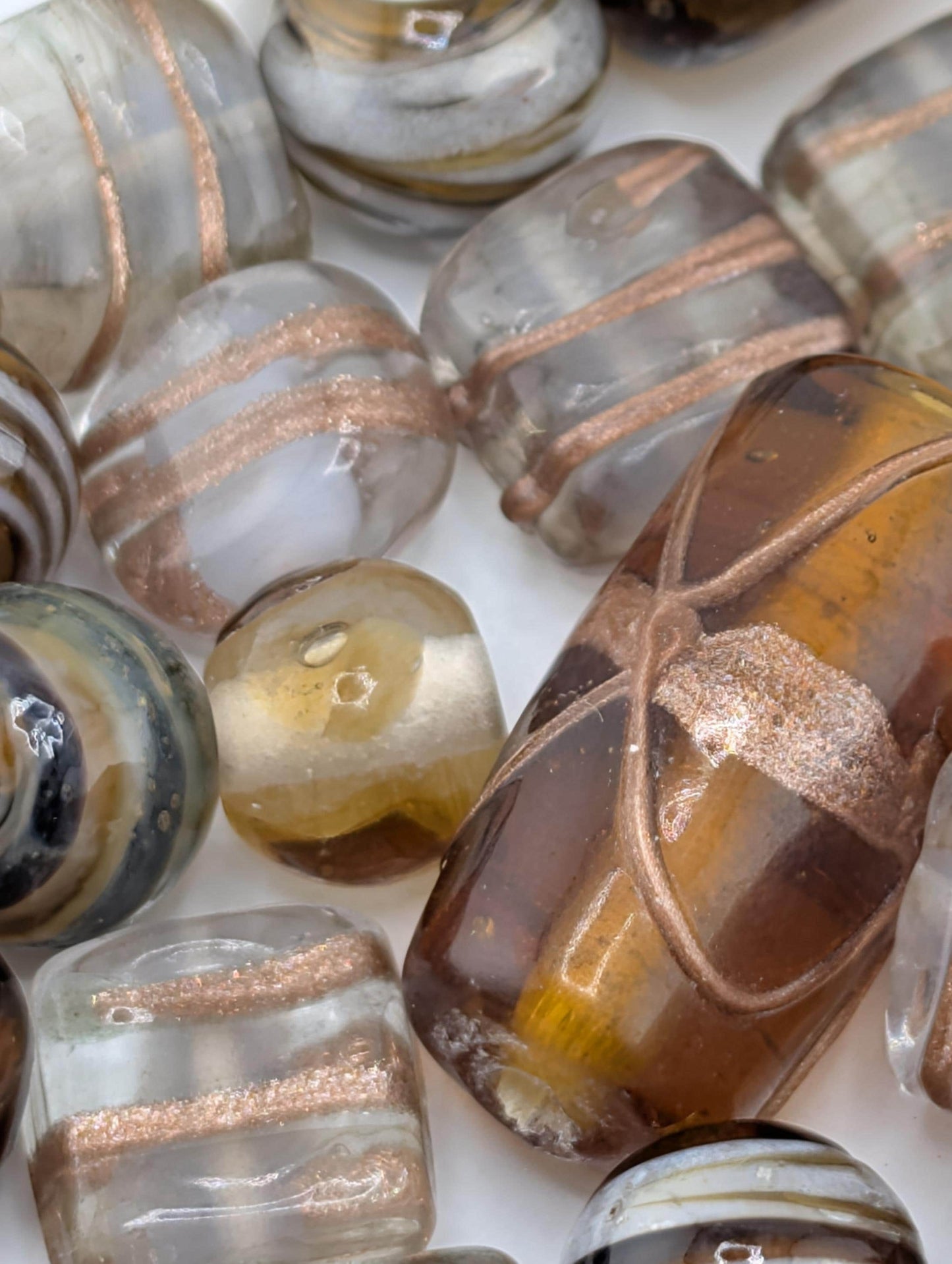 Learise Lampwork Glass Beads: Topaz & Brown Jewelry Making Mix (6 oz)