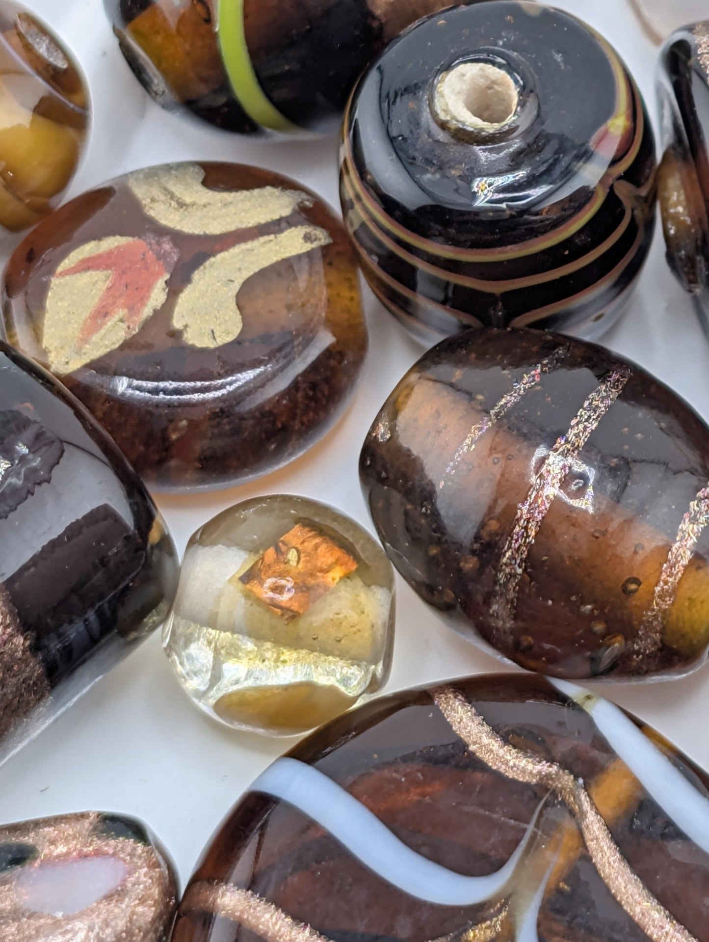 Learise Lampwork Glass Beads: Topaz & Brown Jewelry Making Mix (6 oz)