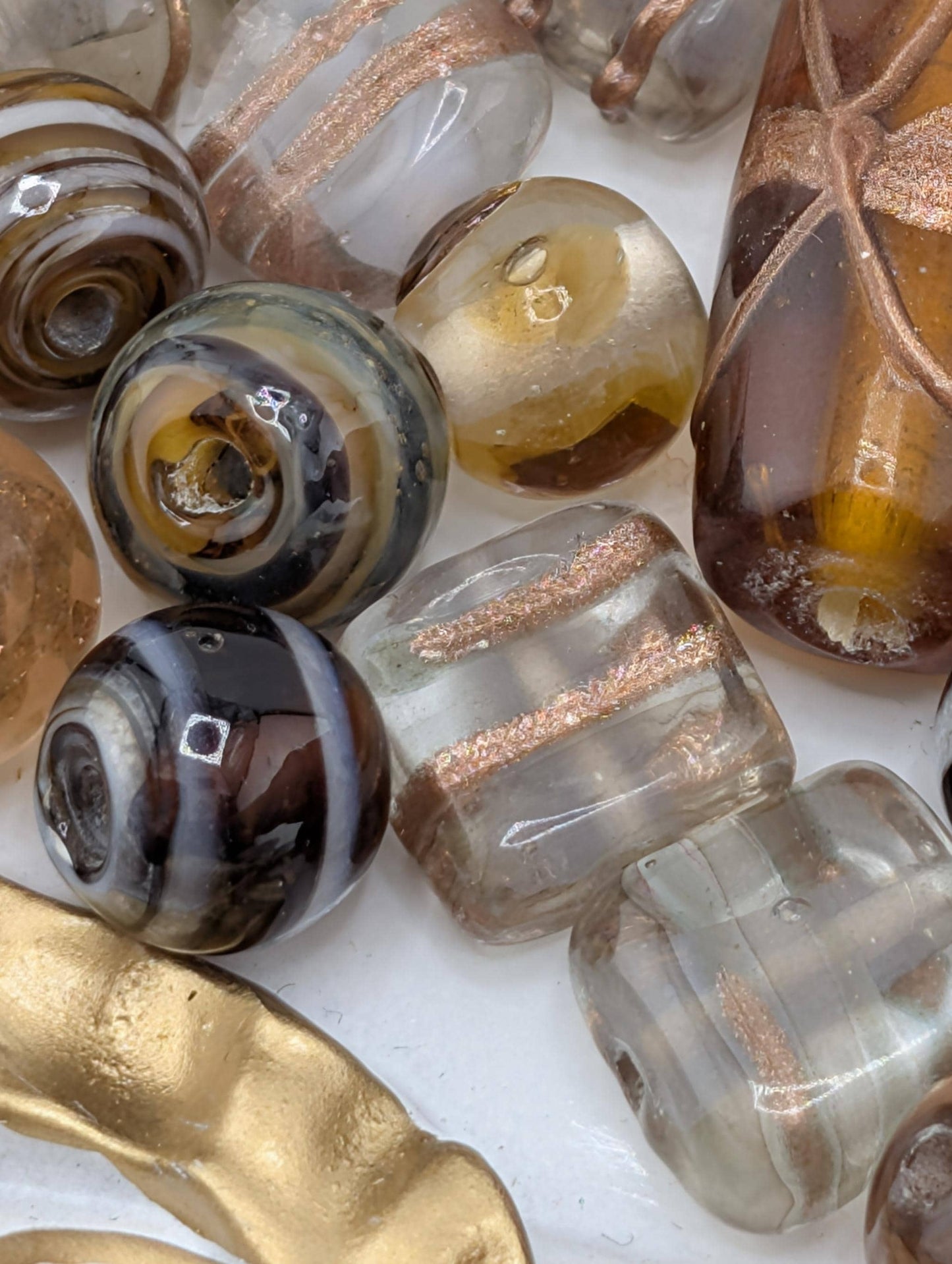 Learise Lampwork Glass Beads: Topaz & Brown Jewelry Making Mix (6 oz)