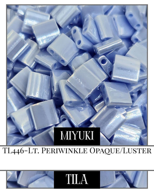 TL0446-Miyuki Tila Beads:Lt. Periwinkle O/L (7.5g pkg)