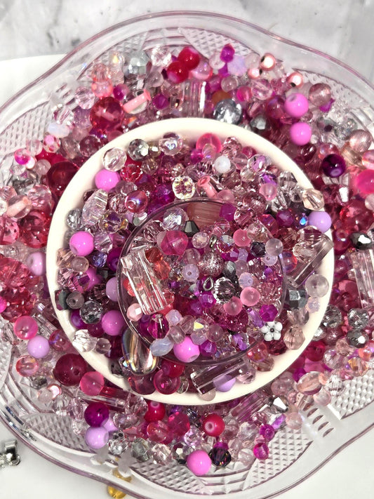 Learise Exclusive "Peony Blush" Glass Bead Soup Mix (30g Pkg)