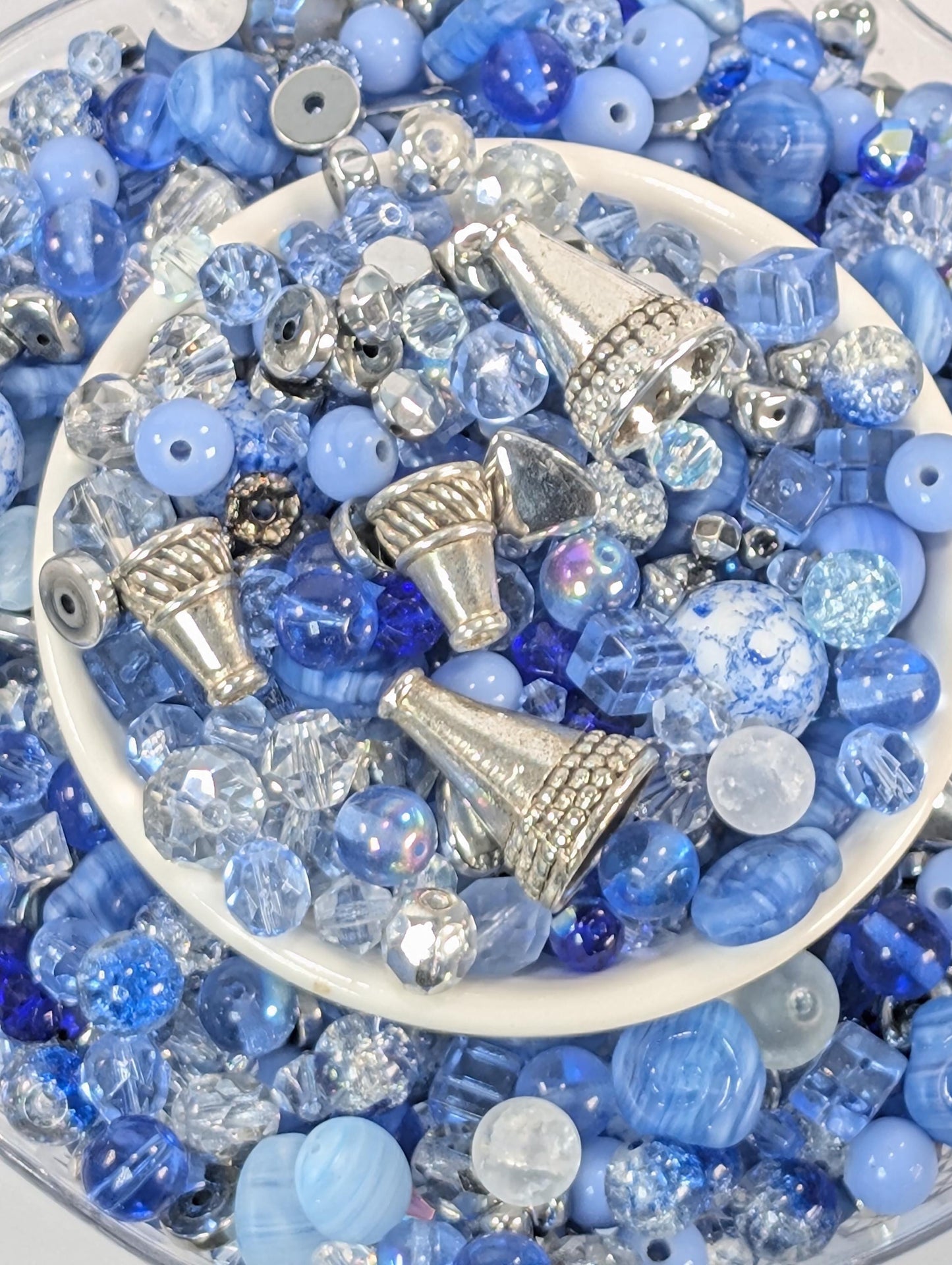 Learise Exclusive "Silver Lined Skies" Glass Bead Soup Mix (30g Pkg)