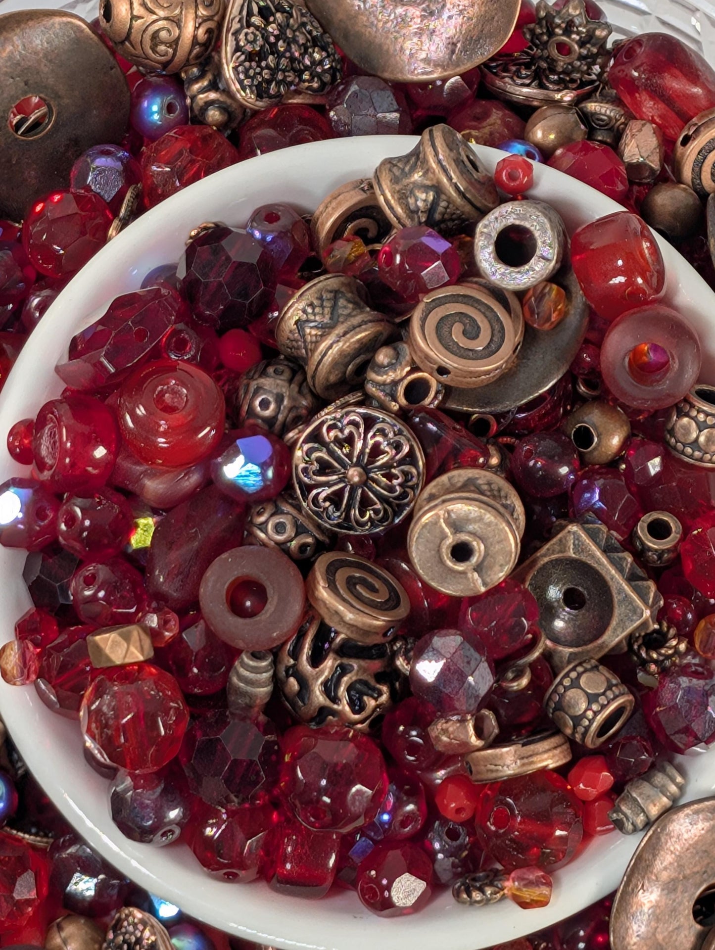 Learise Exclusive "Crimson Heart Copper Soul" Glass Bead Soup Mix (30g Pkg)