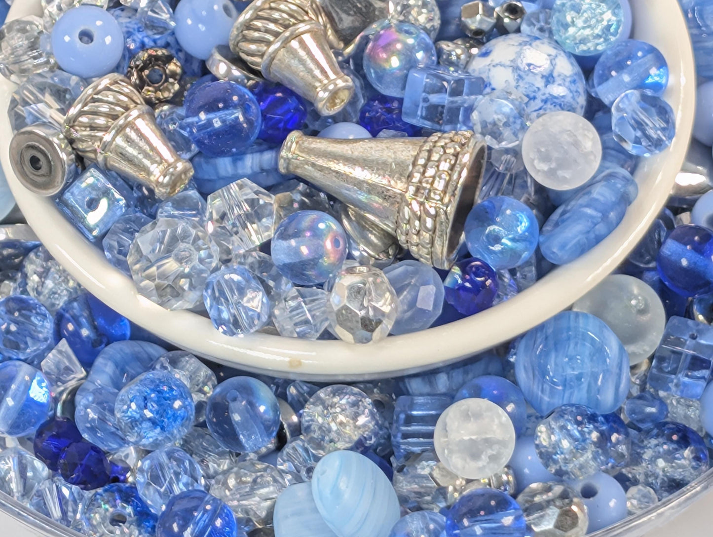 Learise Exclusive "Silver Lined Skies" Glass Bead Soup Mix (30g Pkg)