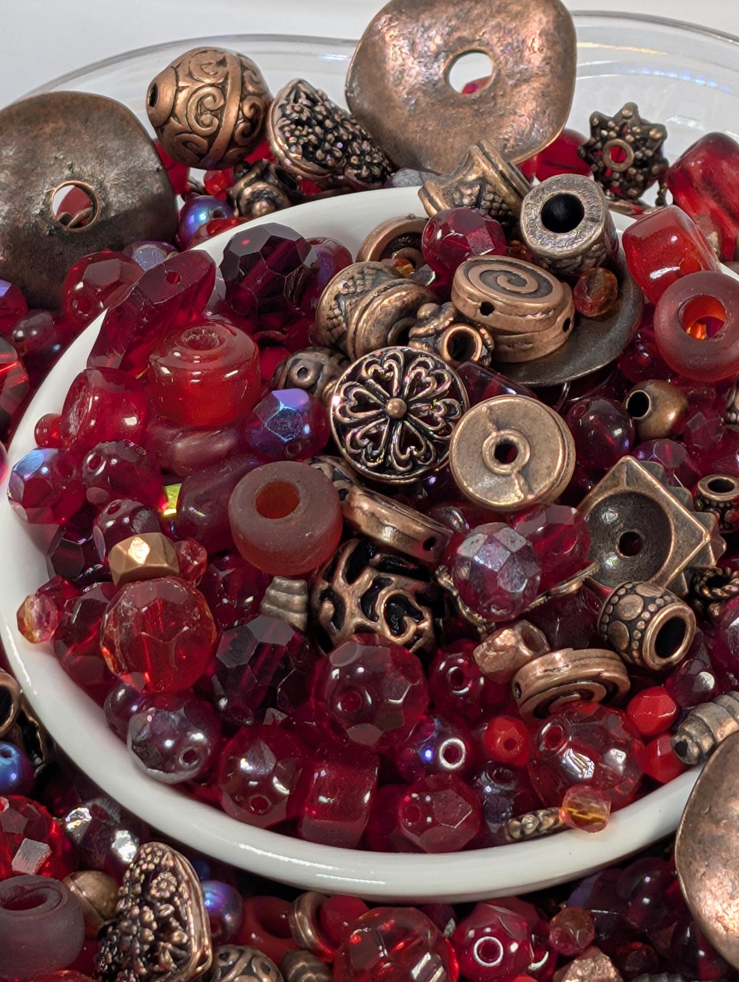 Learise Exclusive "Crimson Heart Copper Soul" Glass Bead Soup Mix (30g Pkg)