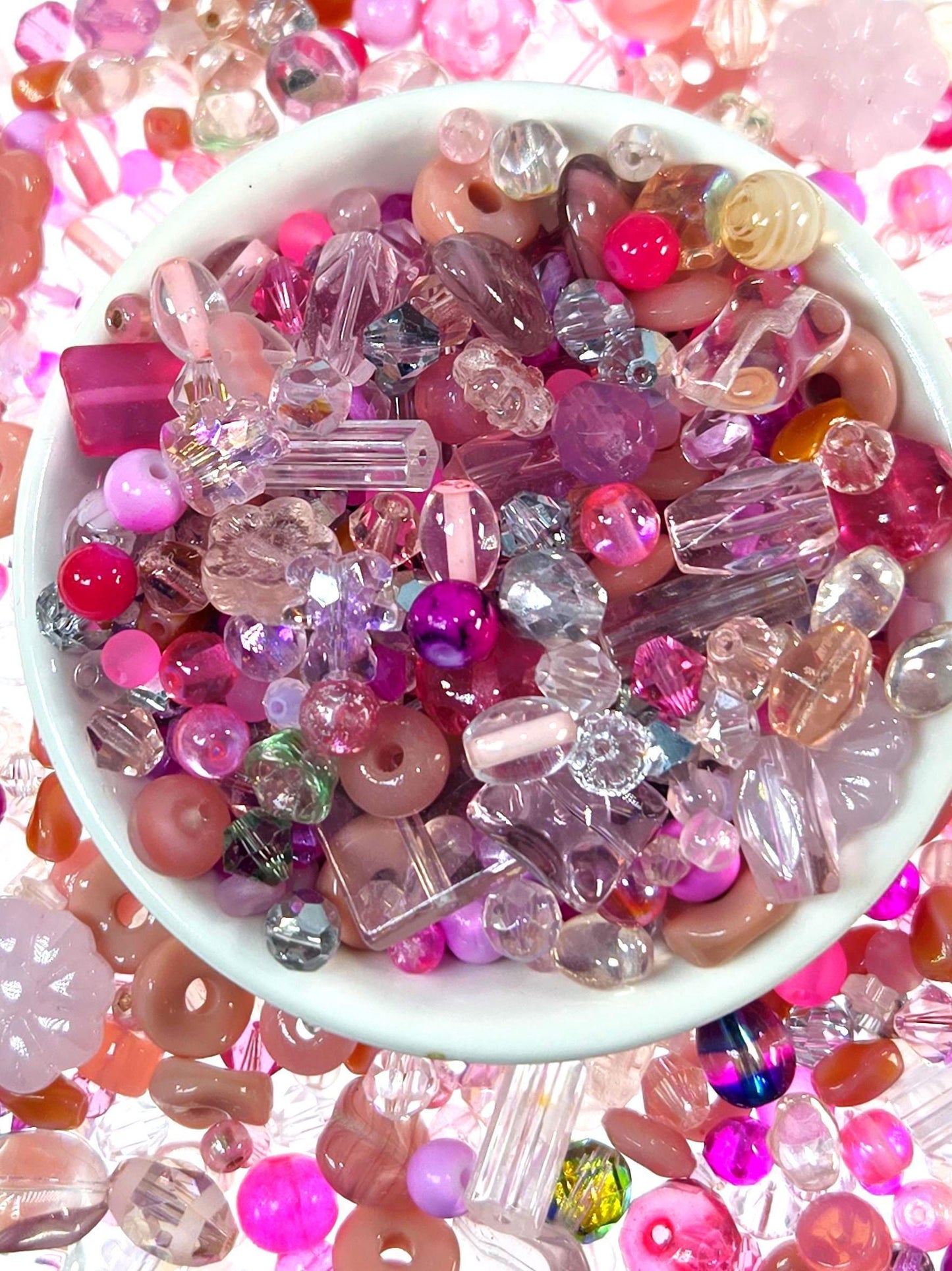 Learise Exclusive "Peony Blush" Glass Bead Soup Mix (30g Pkg)
