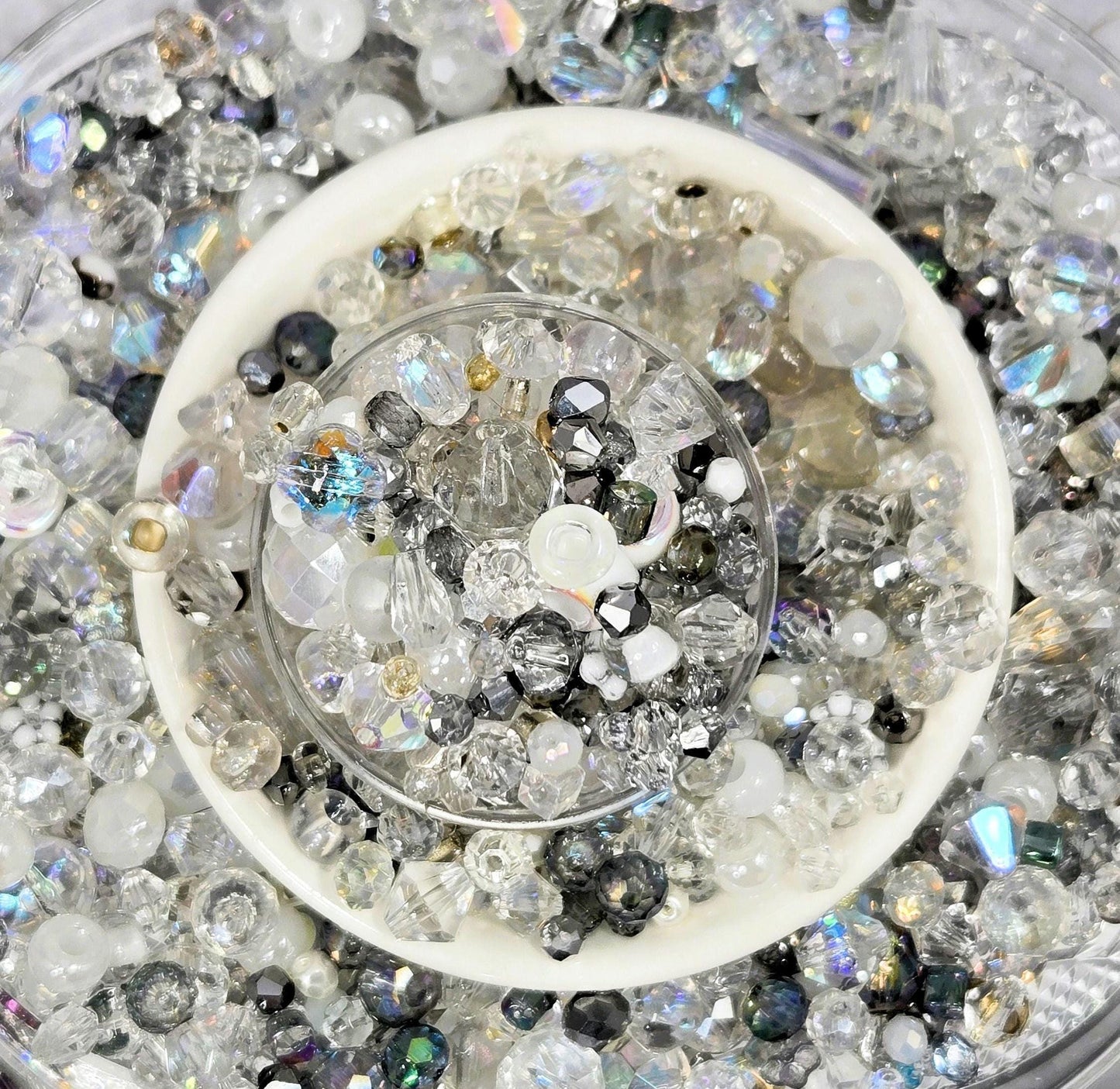 Learise Exclusive "White Frost" Glass Bead Soup Mix (30g Pkg)