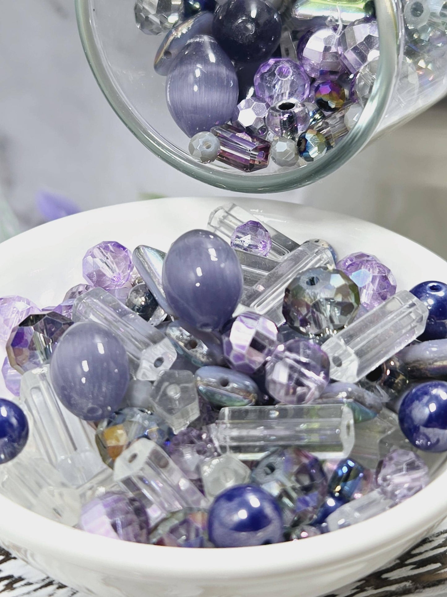 Learise Exclusive "Lilacs on Ice" Glass Bead Soup Mix (30g Pkg)