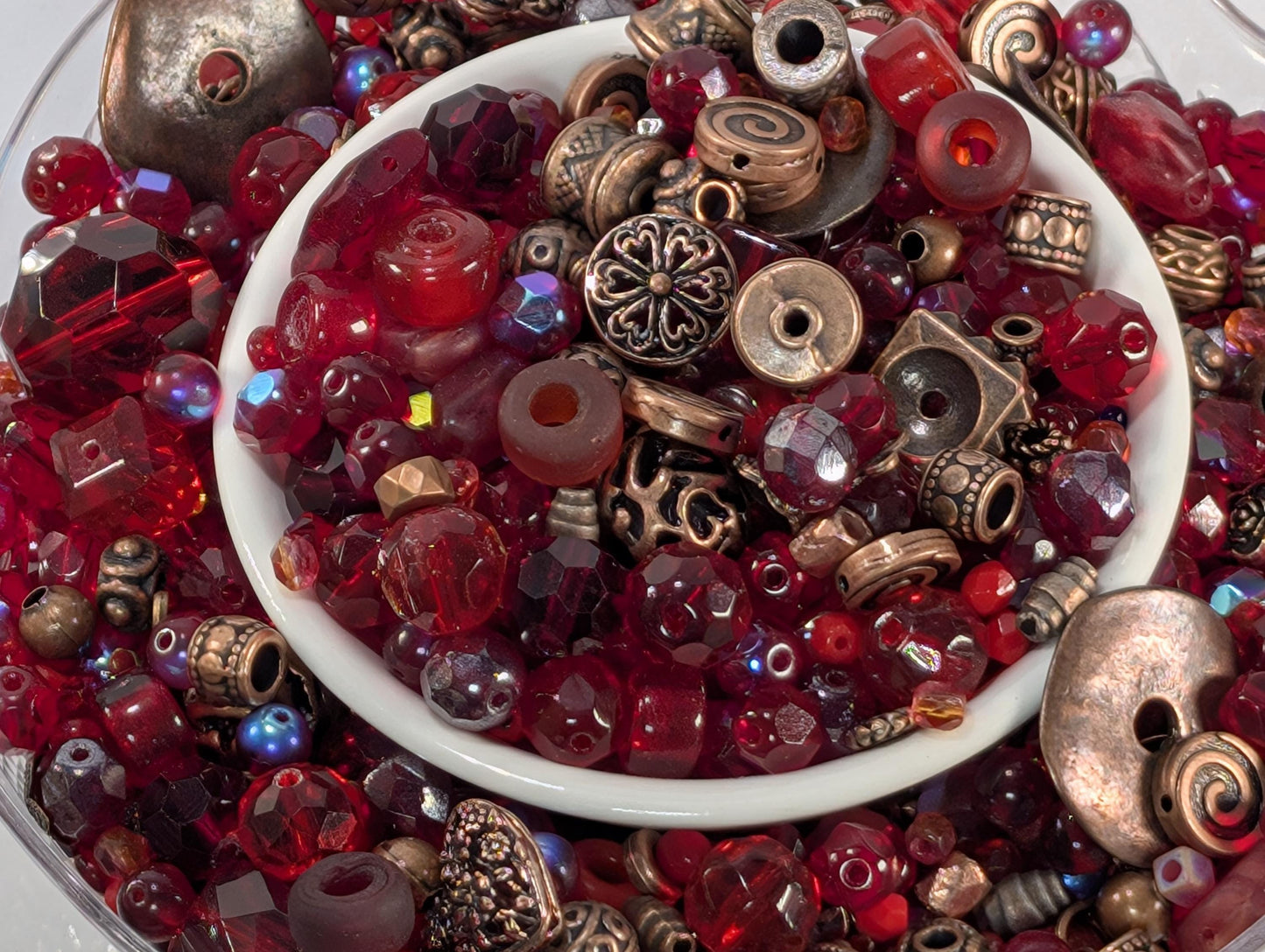 Learise Exclusive "Crimson Heart Copper Soul" Glass Bead Soup Mix (30g Pkg)