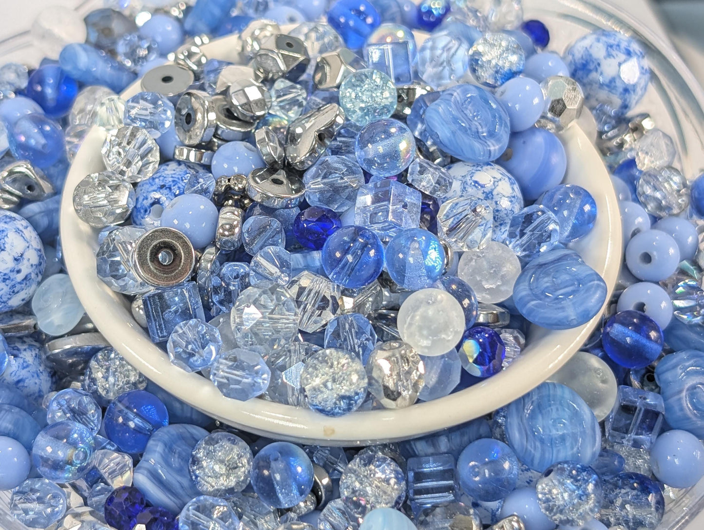 Learise Exclusive "Silver Lined Skies" Glass Bead Soup Mix (30g Pkg)