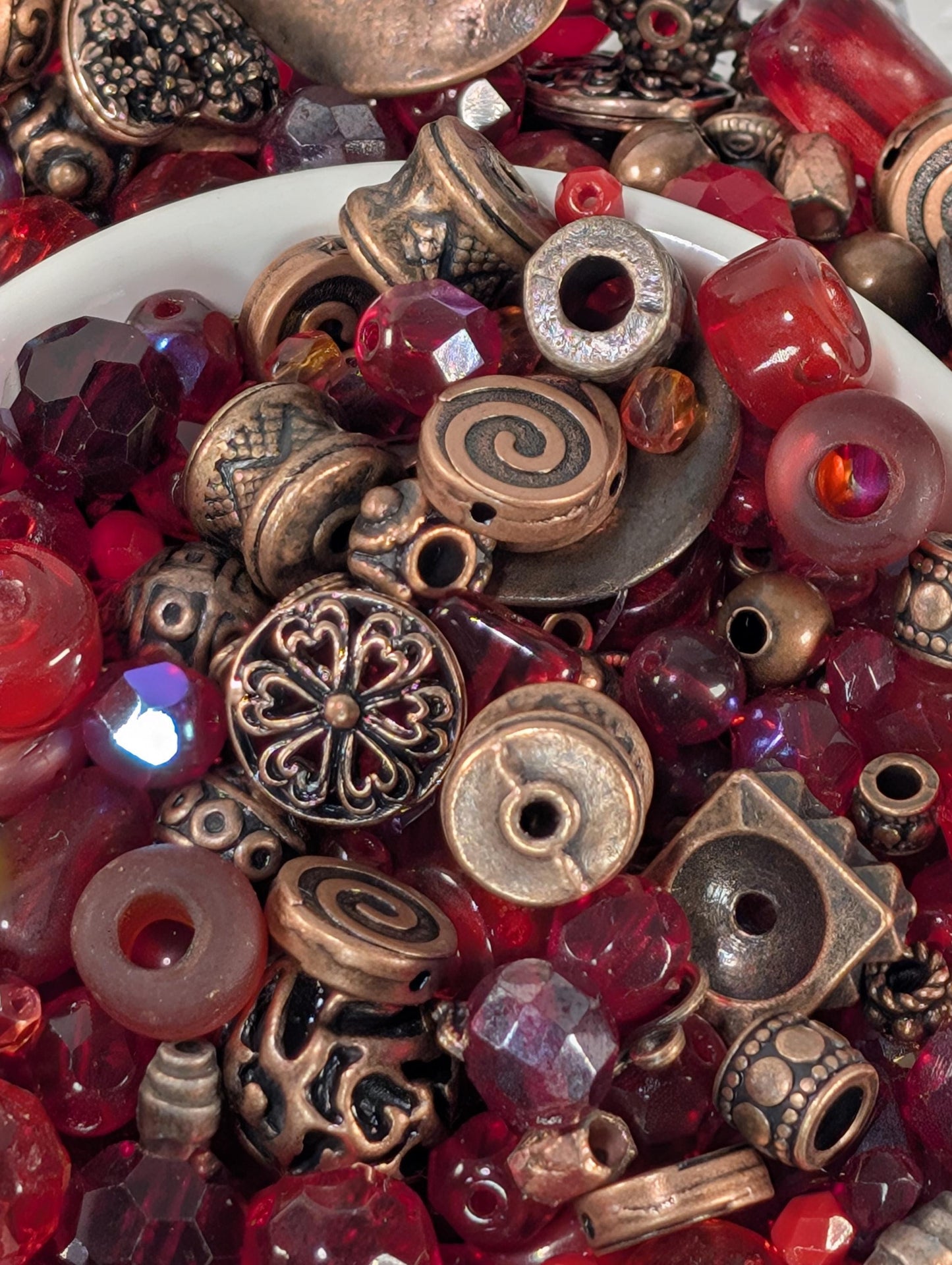 Learise Exclusive "Crimson Heart Copper Soul" Glass Bead Soup Mix (30g Pkg)