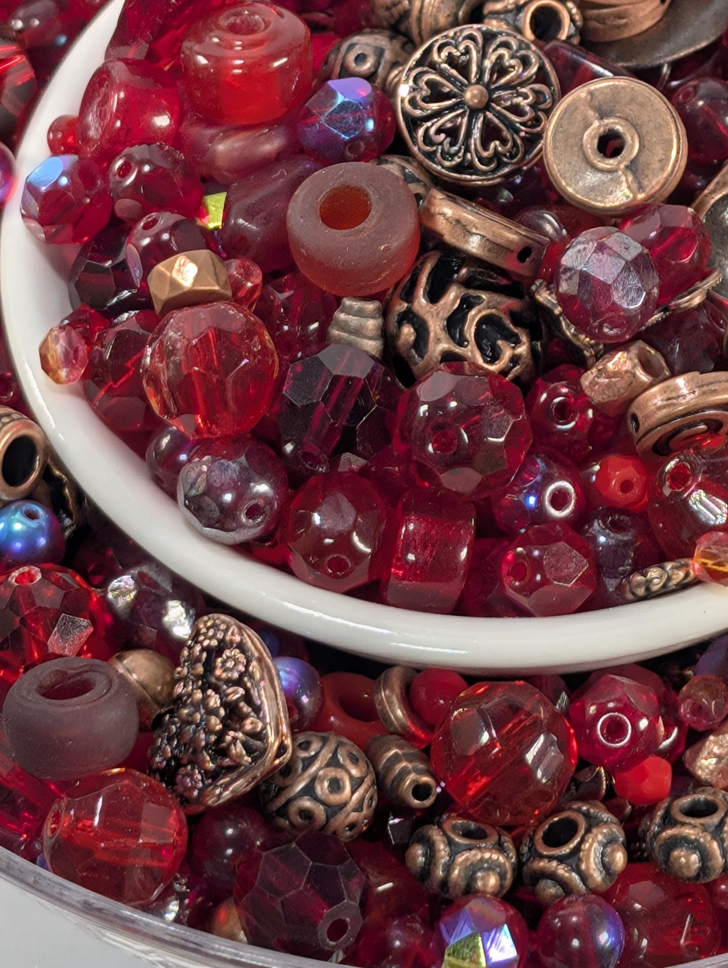 Learise Exclusive "Crimson Heart Copper Soul" Glass Bead Soup Mix (30g Pkg)