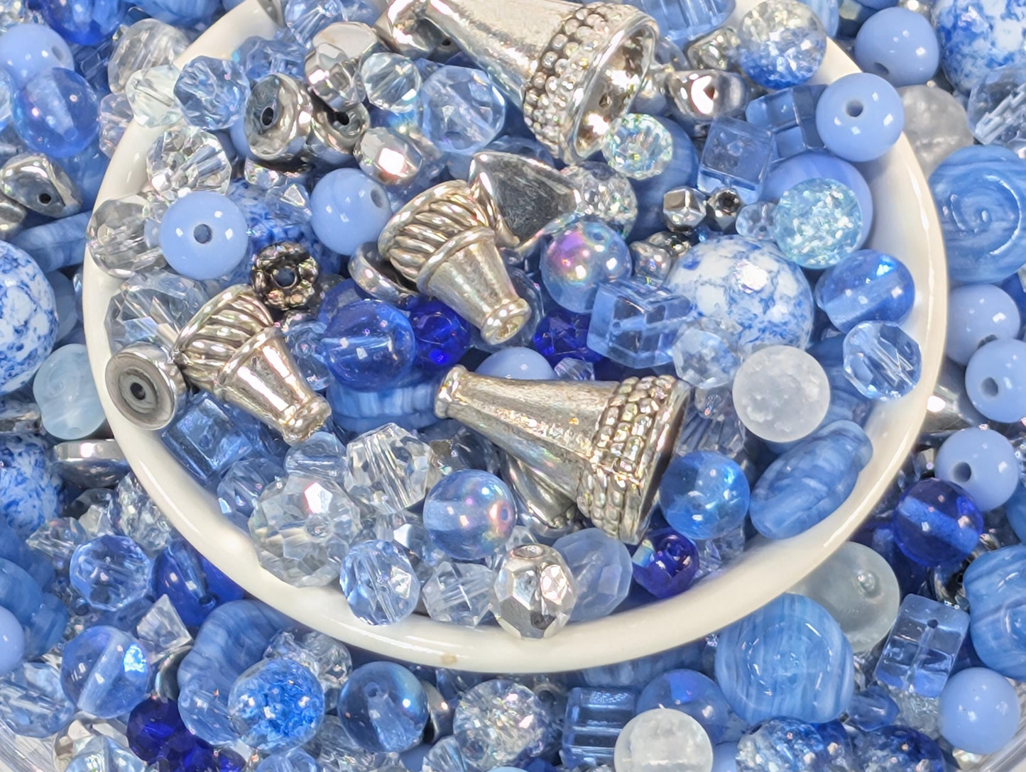 Learise Exclusive "Silver Lined Skies" Glass Bead Soup Mix (30g Pkg)