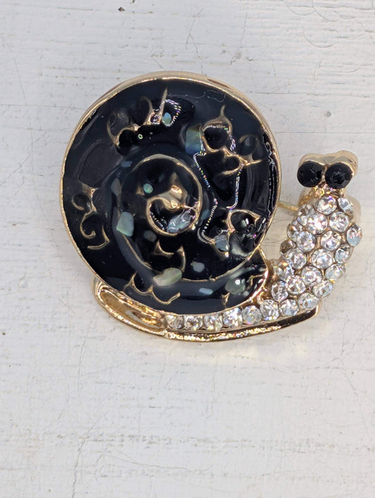 Golden Plate Snail   DIY Bag Charm or Pendant  Unique Gift Idea Brooch