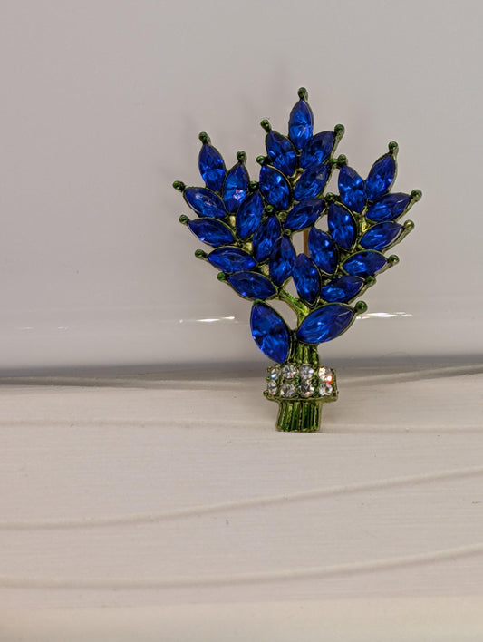 Blue Bamboo  Brooch
