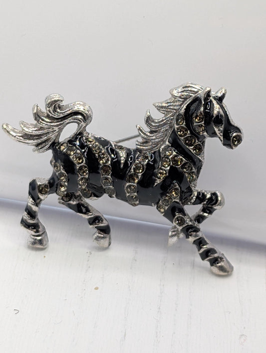 Silver Zebra  for DIY Bag Charm Pin Accessory or Pendant Brooch