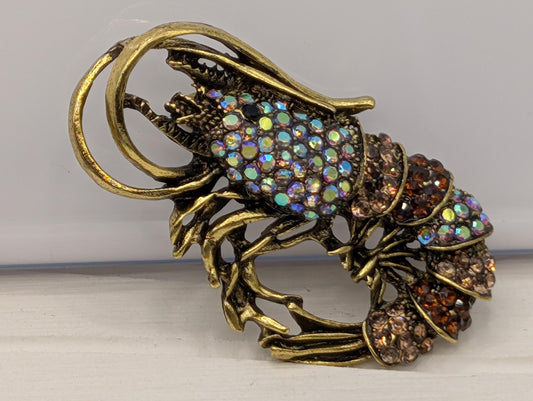 Topaz Shrimp for DIY Bag Charm, Pin Acessory or Pendant Brooch