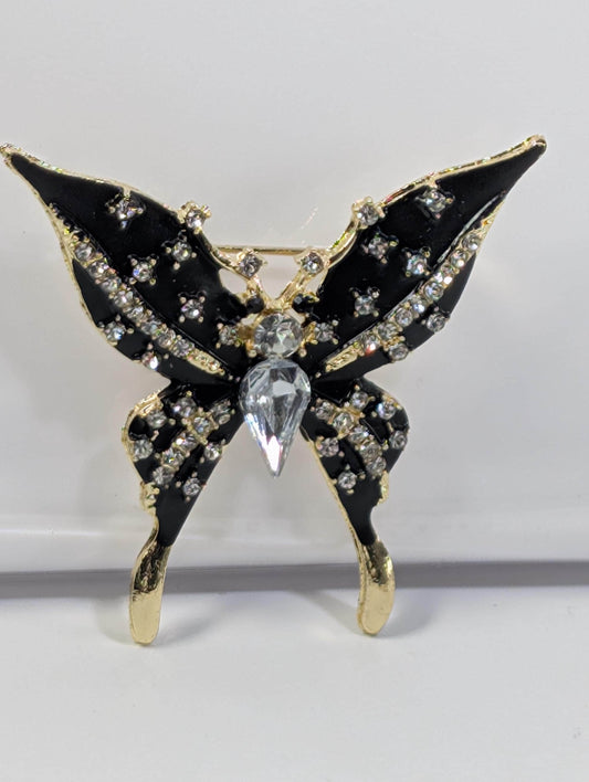 Black & Gold Butterfly  Brooch